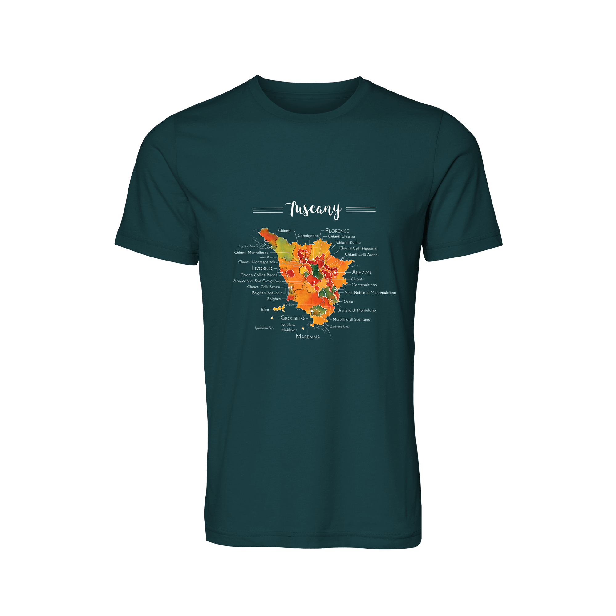 Tuscany Wine Map T-Shirt