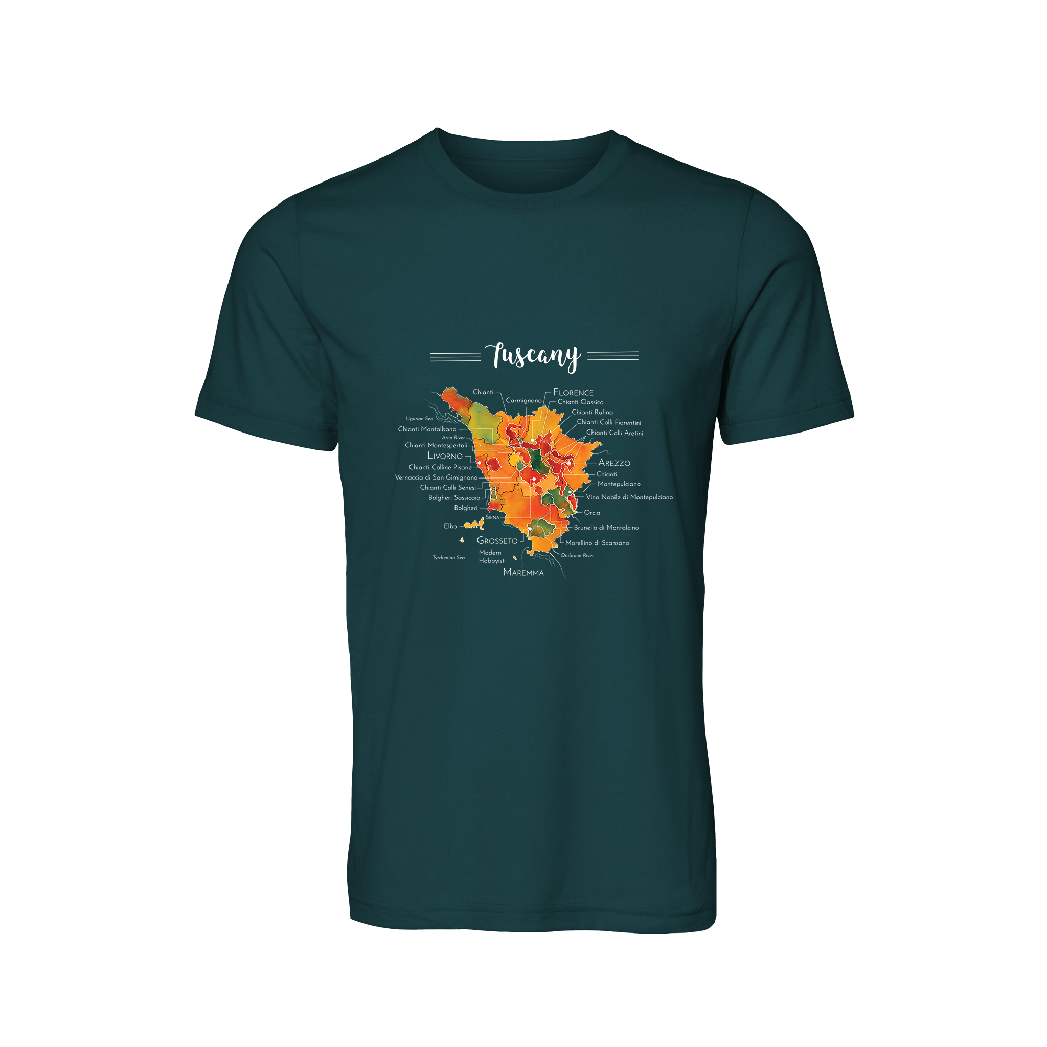 Tuscany Wine Map T-Shirt