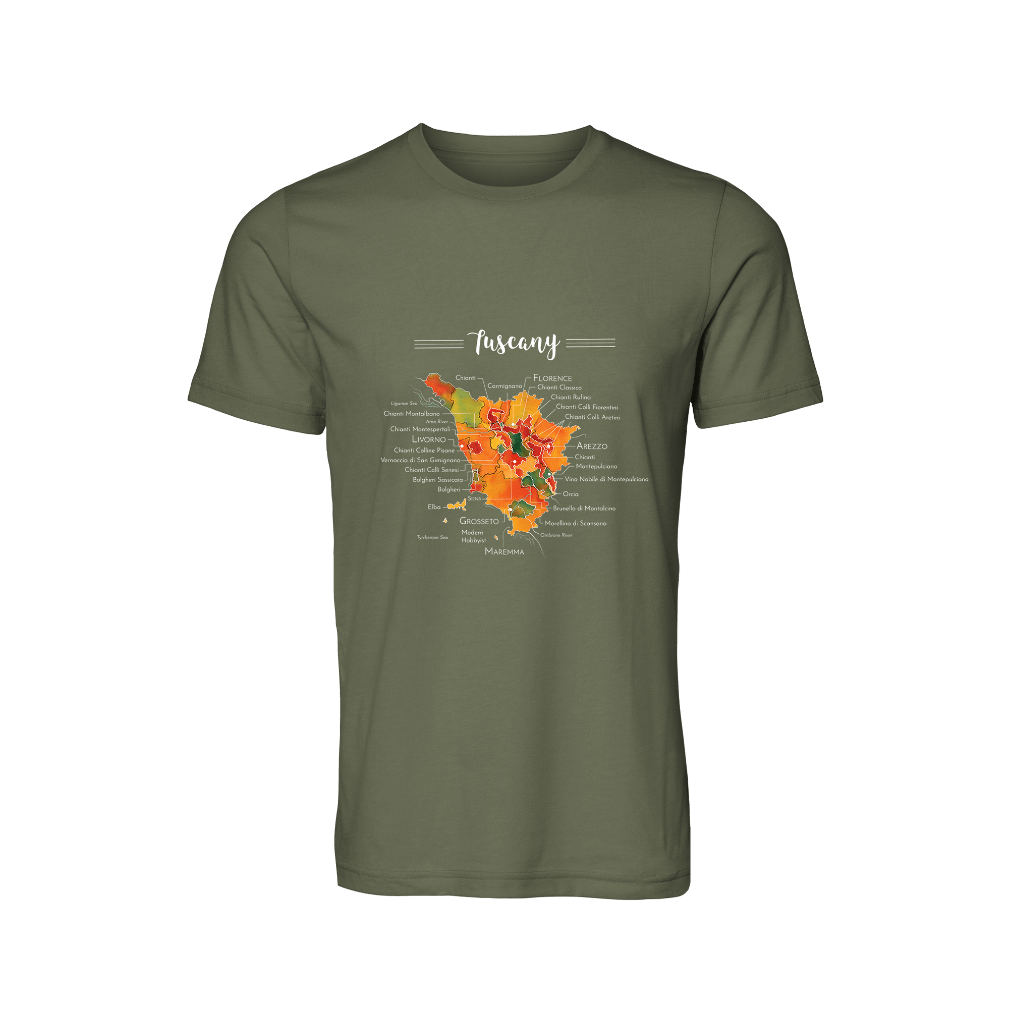 Tuscany Wine Map T-Shirt