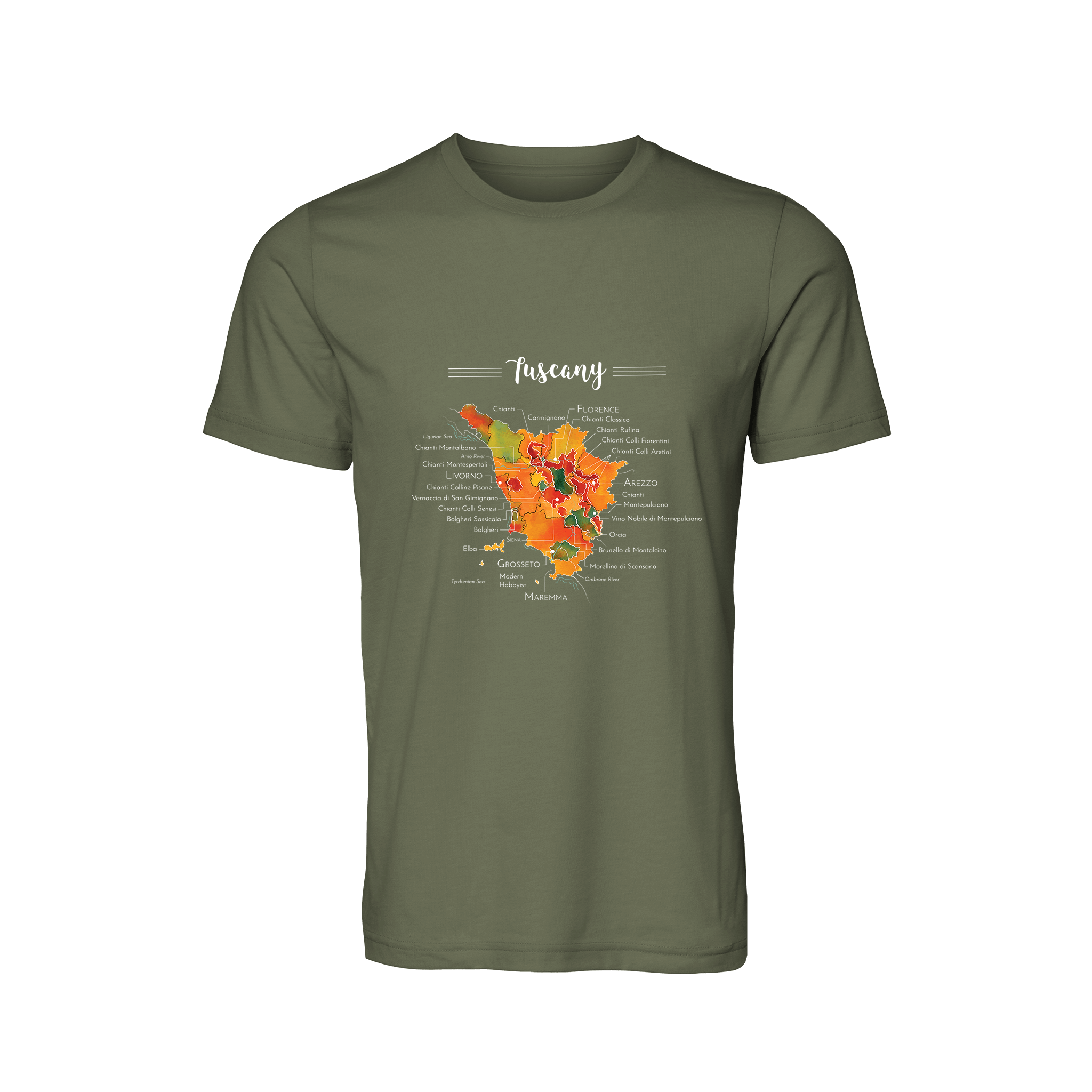 Tuscany Wine Map T-Shirt