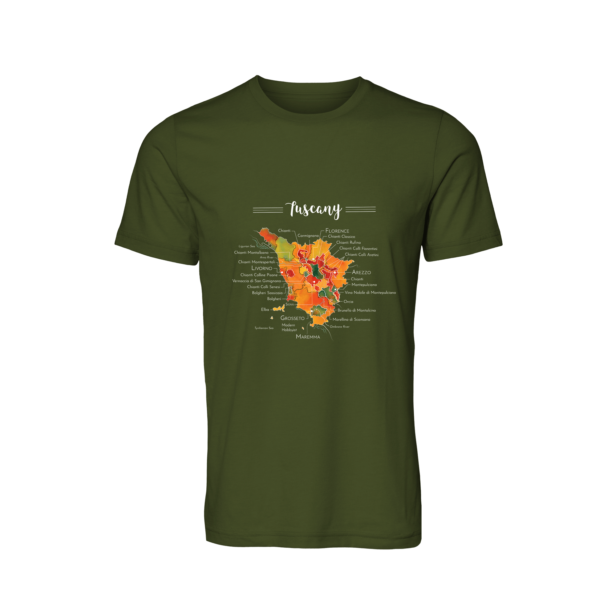 Tuscany Wine Map T-Shirt