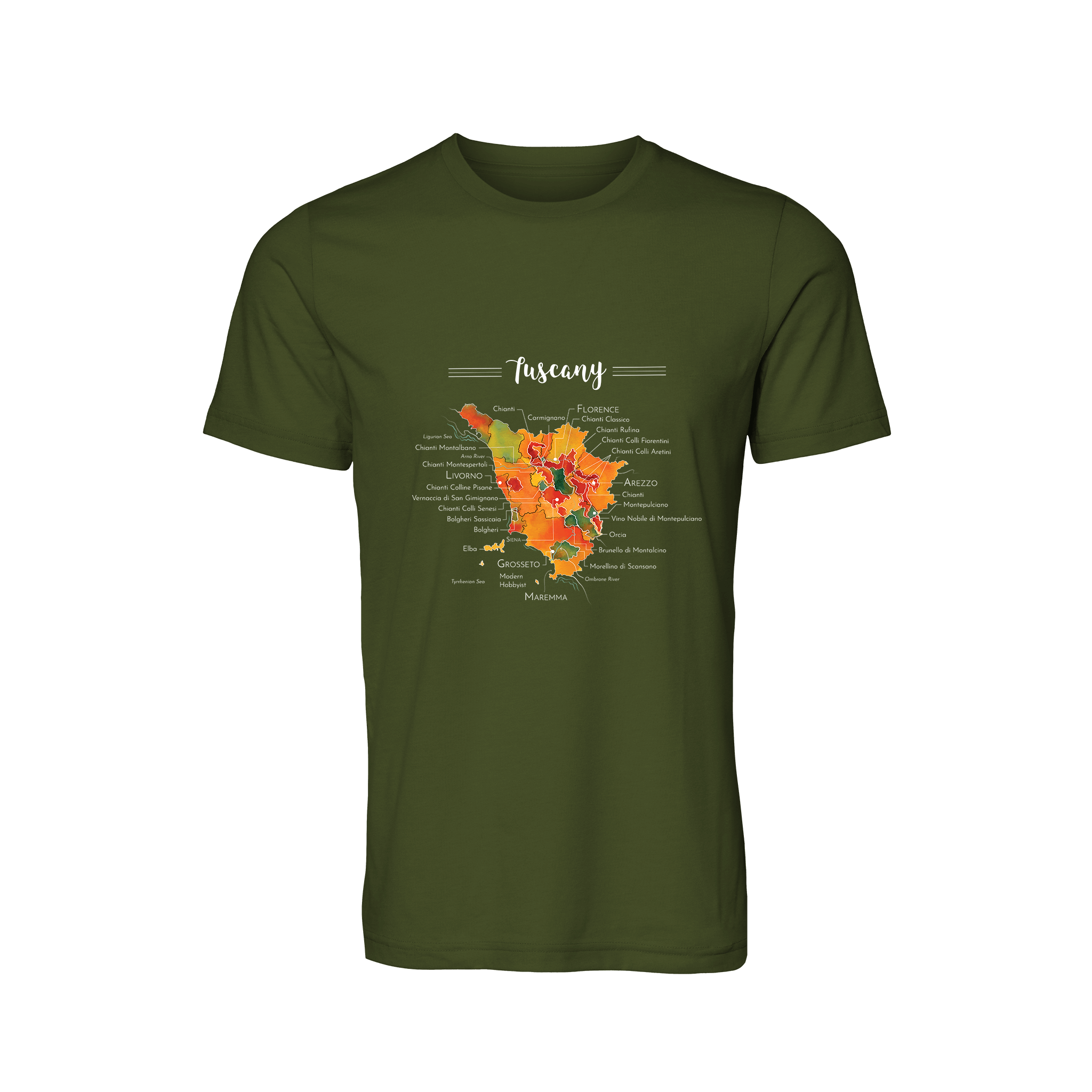 Tuscany Wine Map T-Shirt