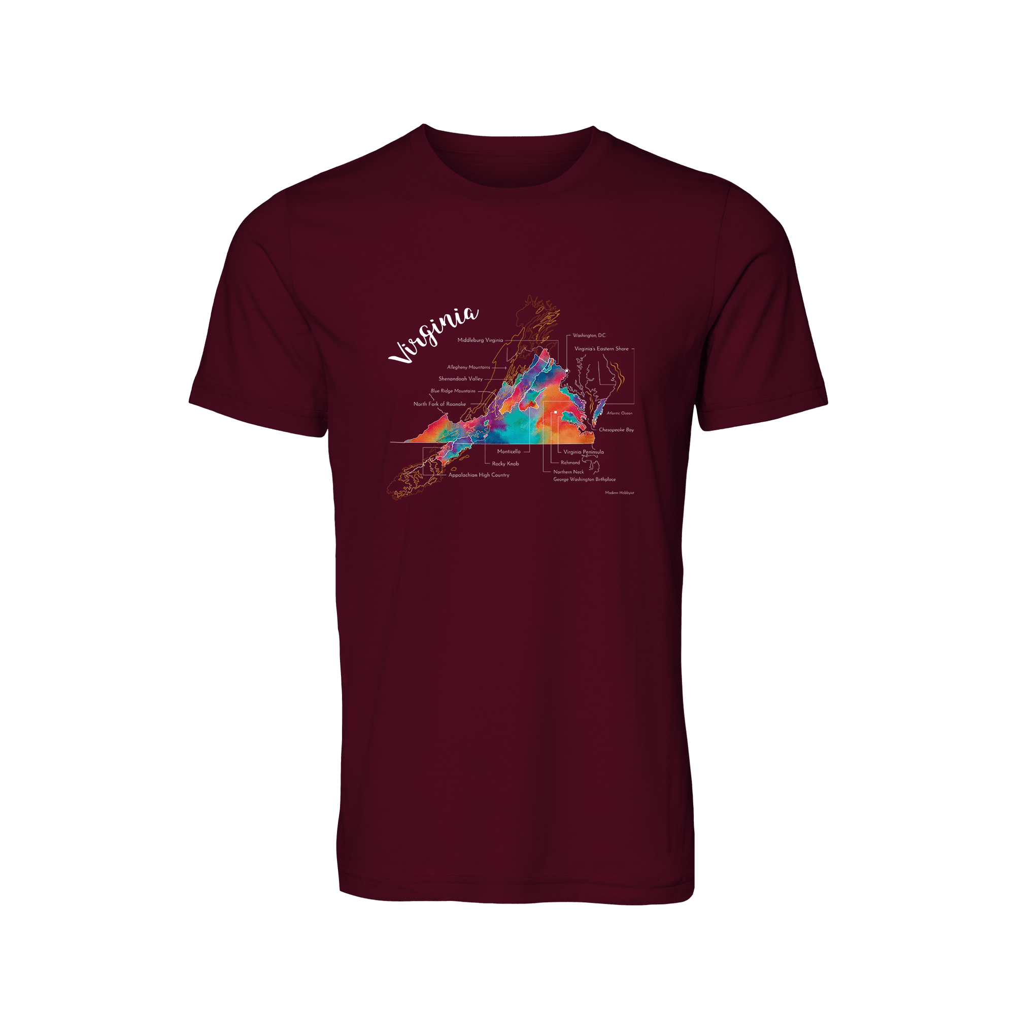 Virginia Wine Map T-Shirt