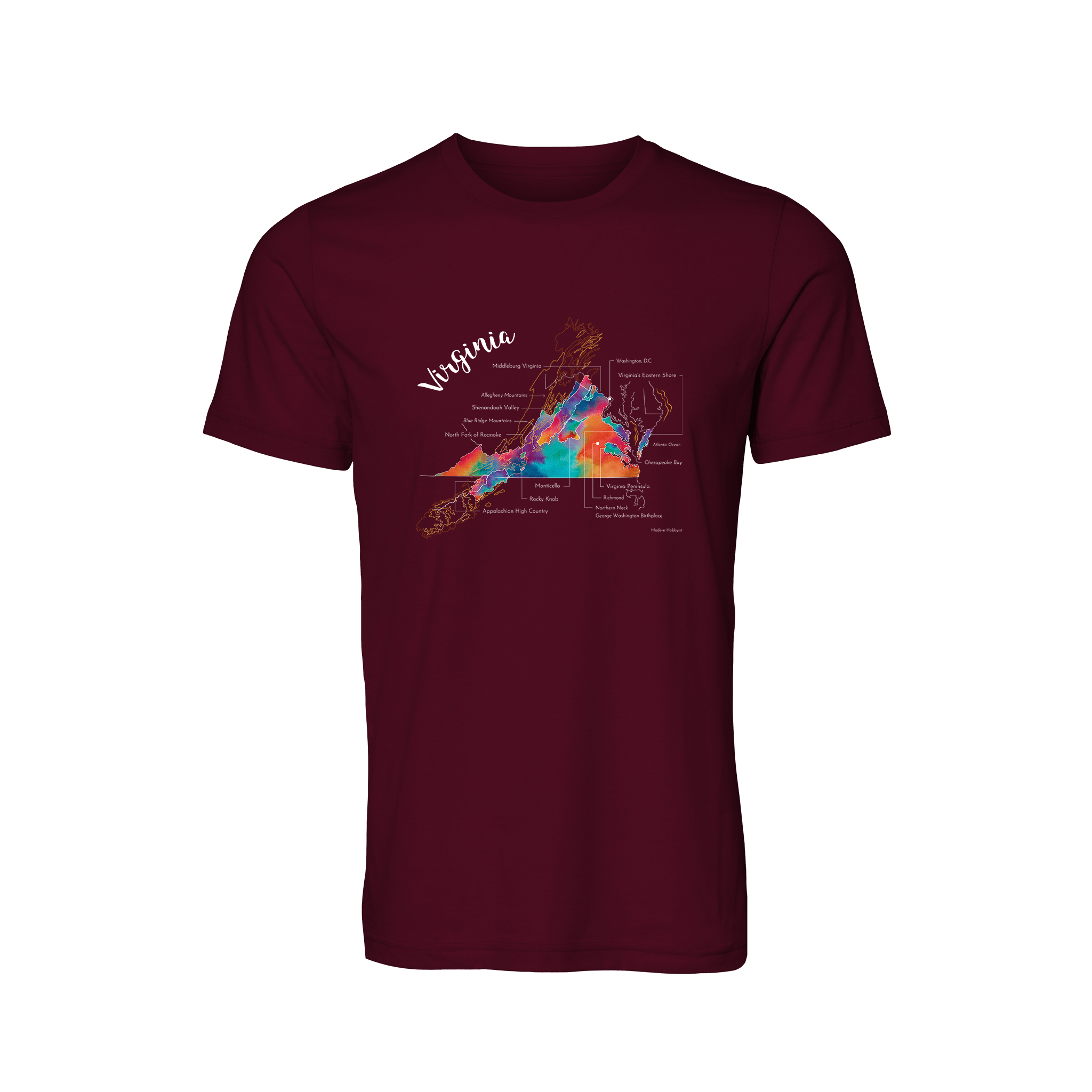 Virginia Wine Map T-Shirt
