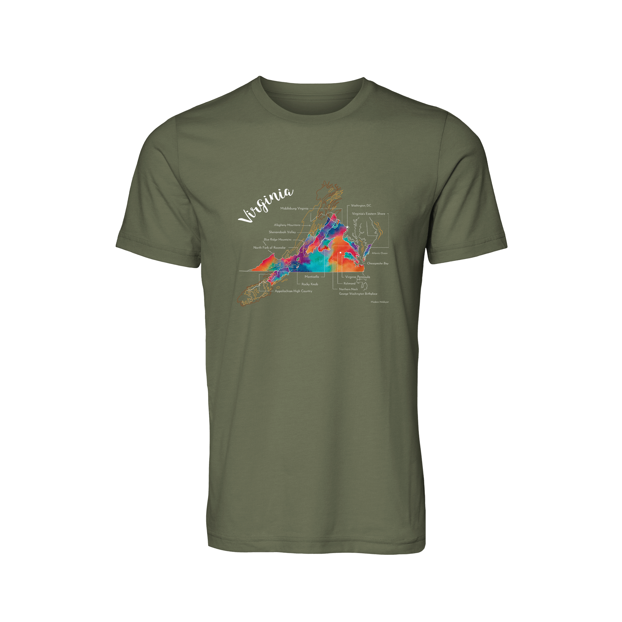 Virginia Wine Map T-Shirt