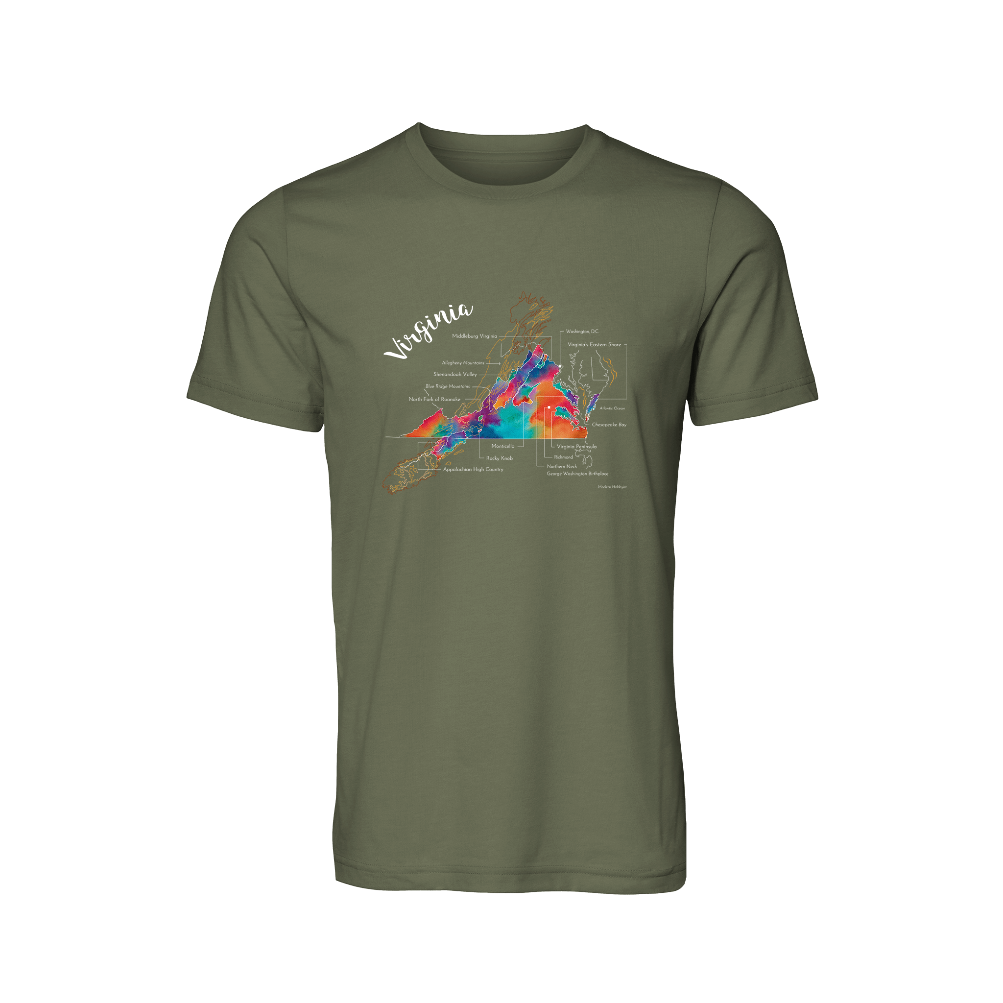 Virginia Wine Map T-Shirt