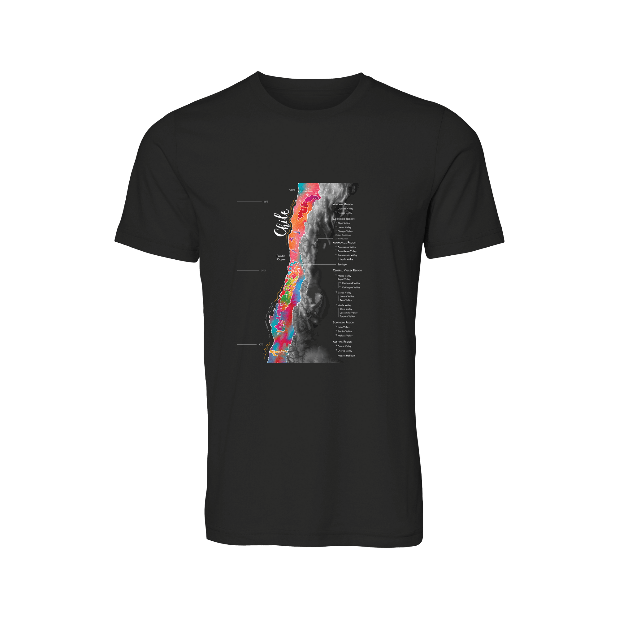 Chile Wine Map T-Shirt