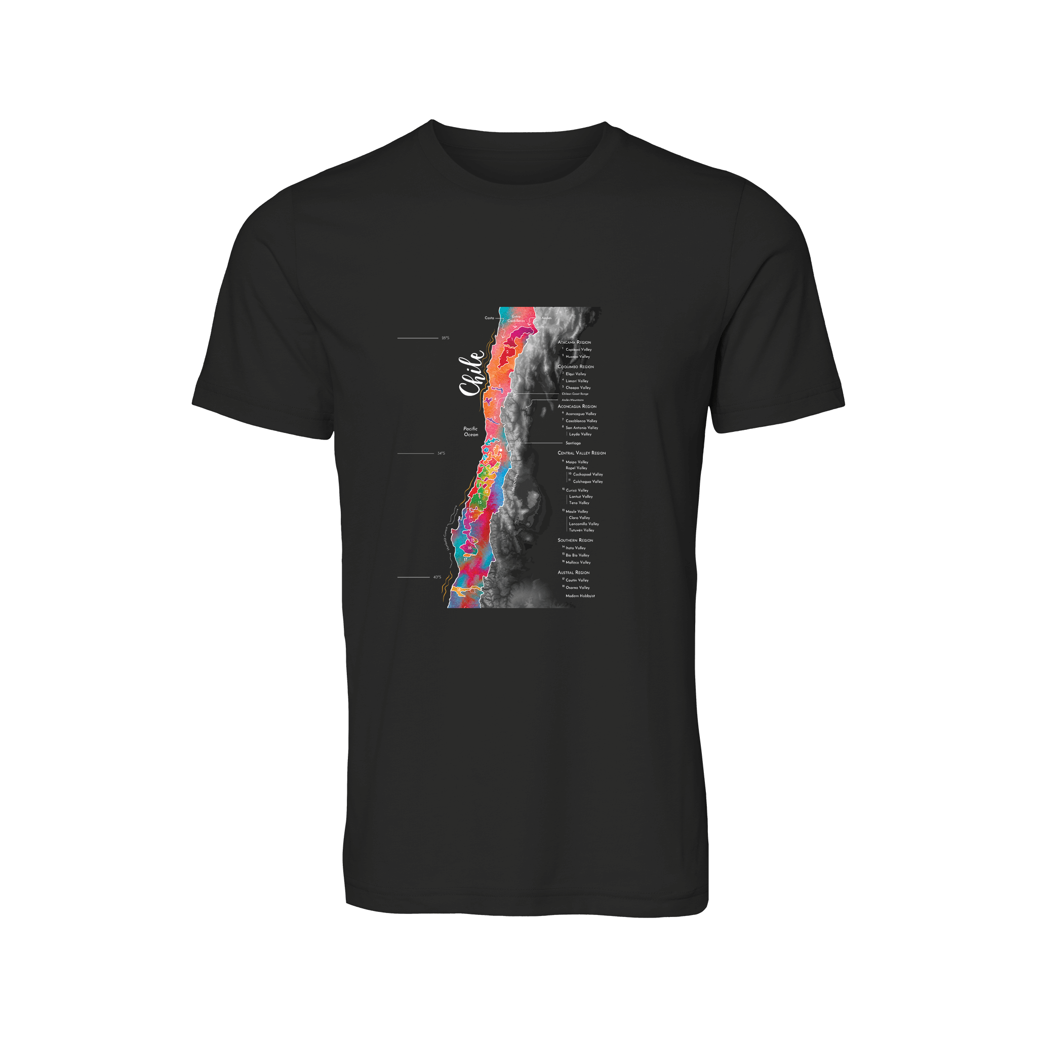 Chile Wine Map T-Shirt