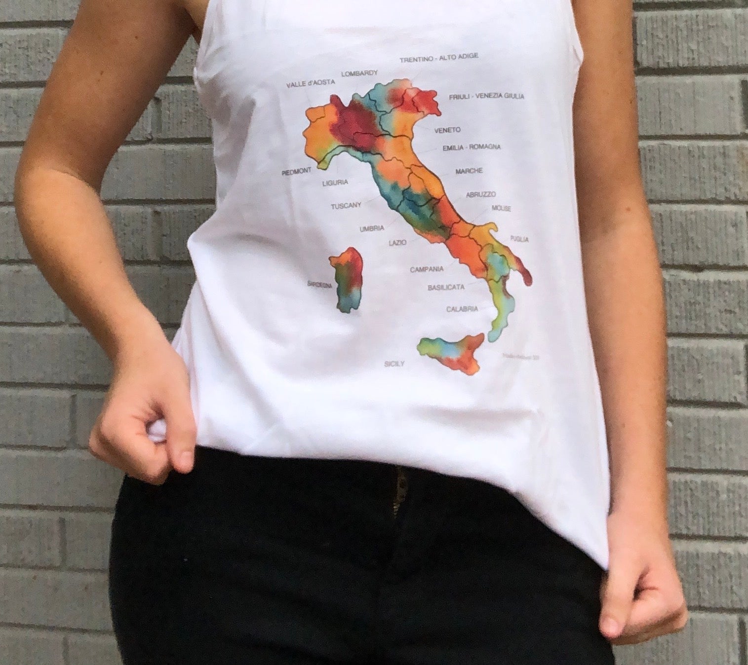 SALE! 2019 Italy Wine Map Racerback Tank