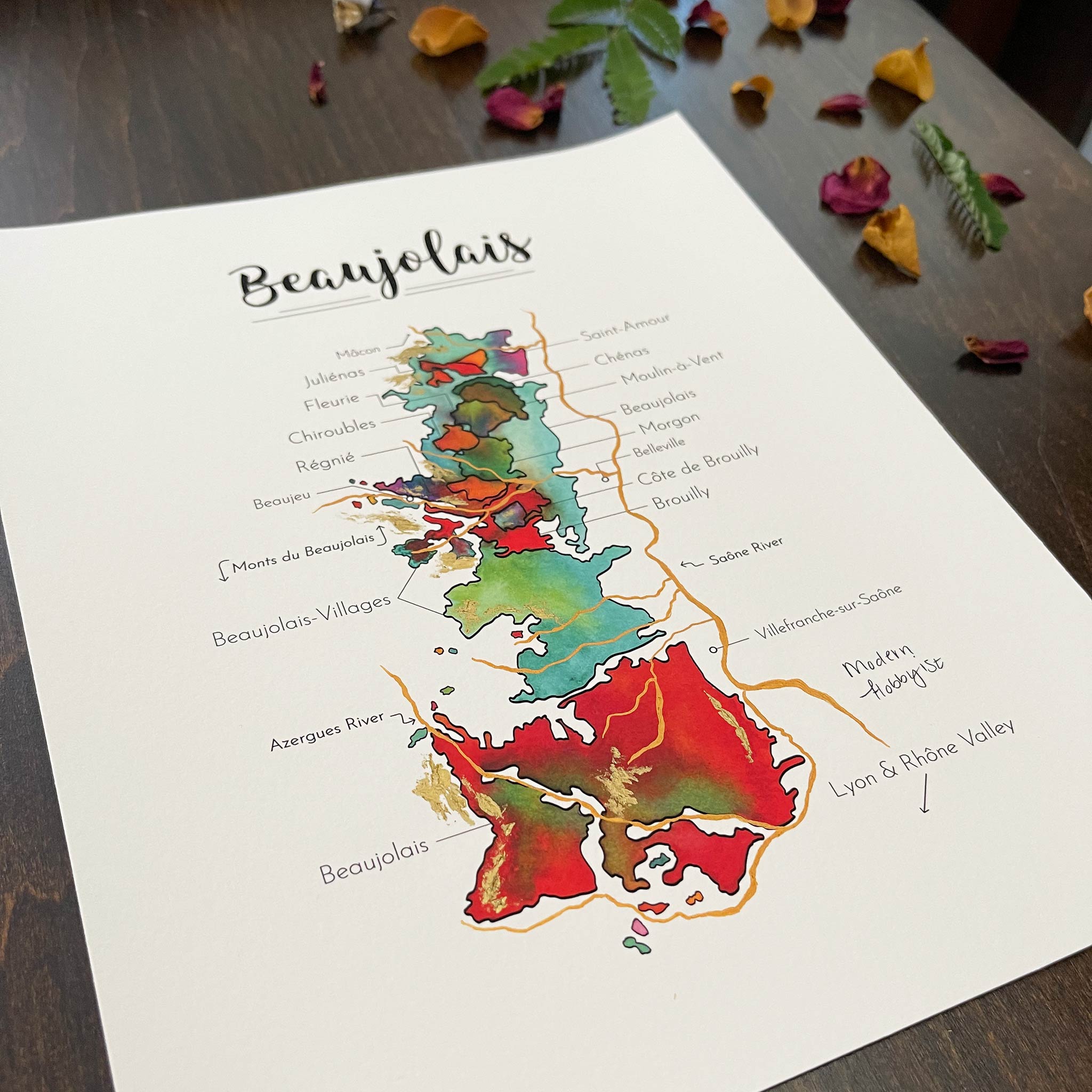 Beaujolais Wine Map - Print