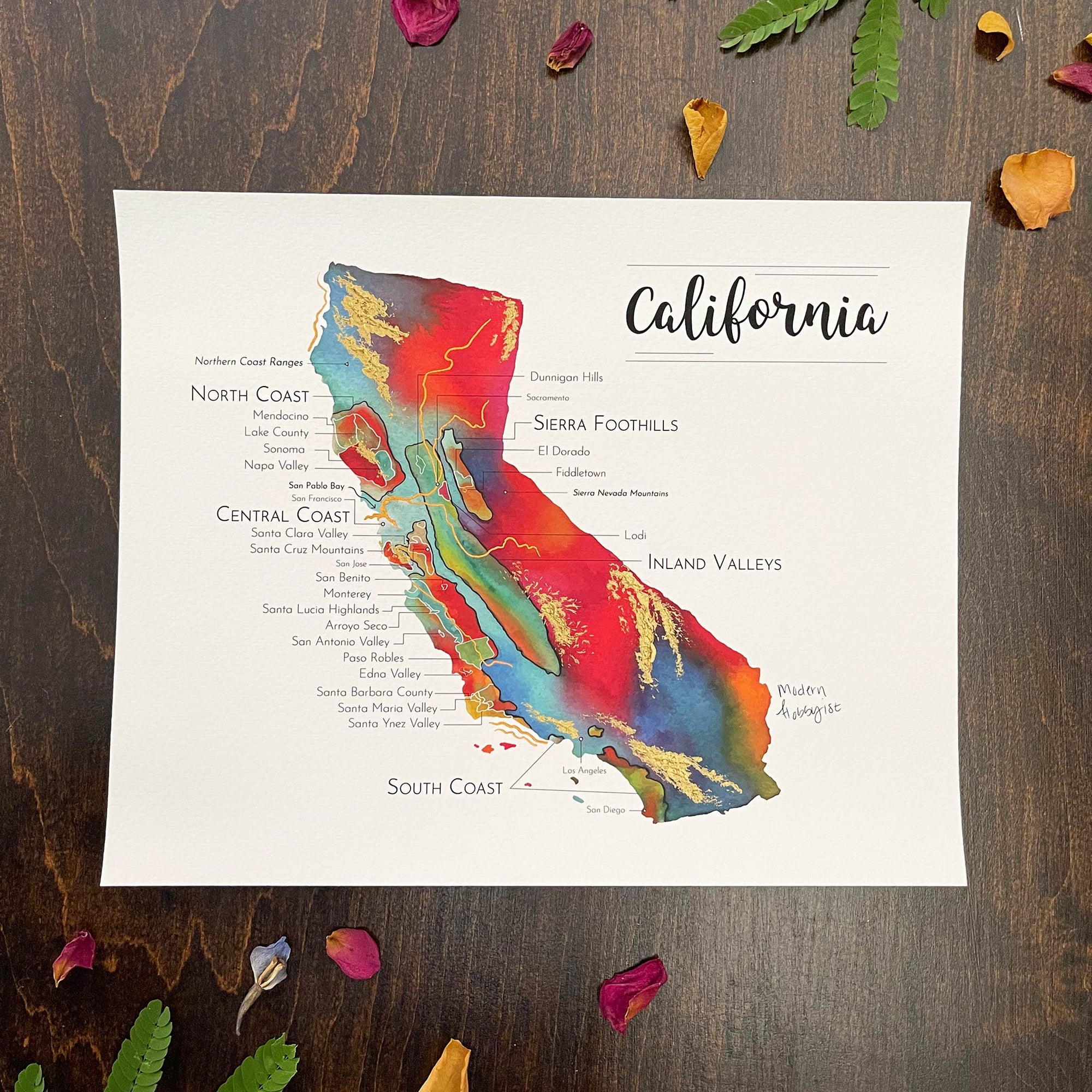 California Wine Map - Print