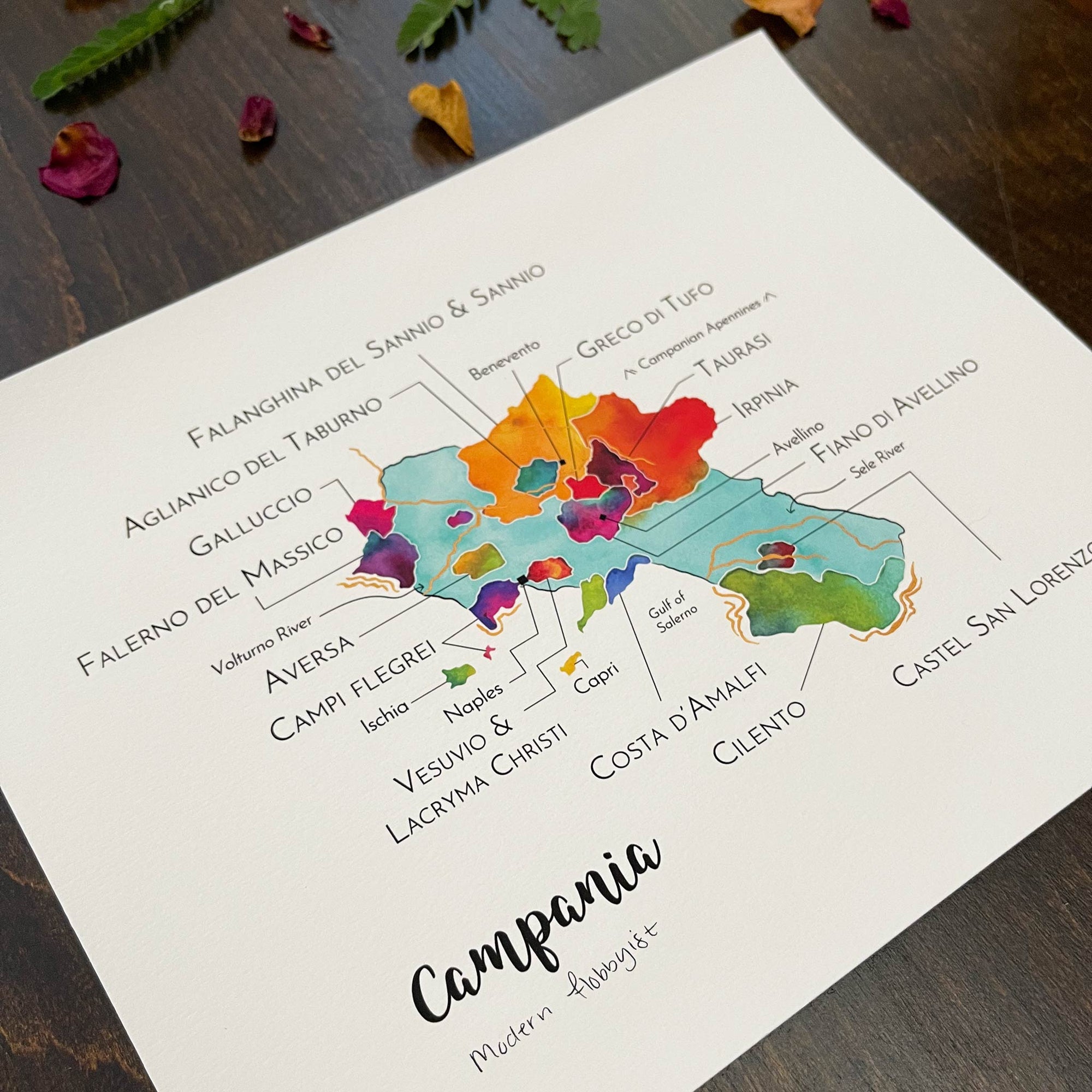 Campania Wine Map - Print