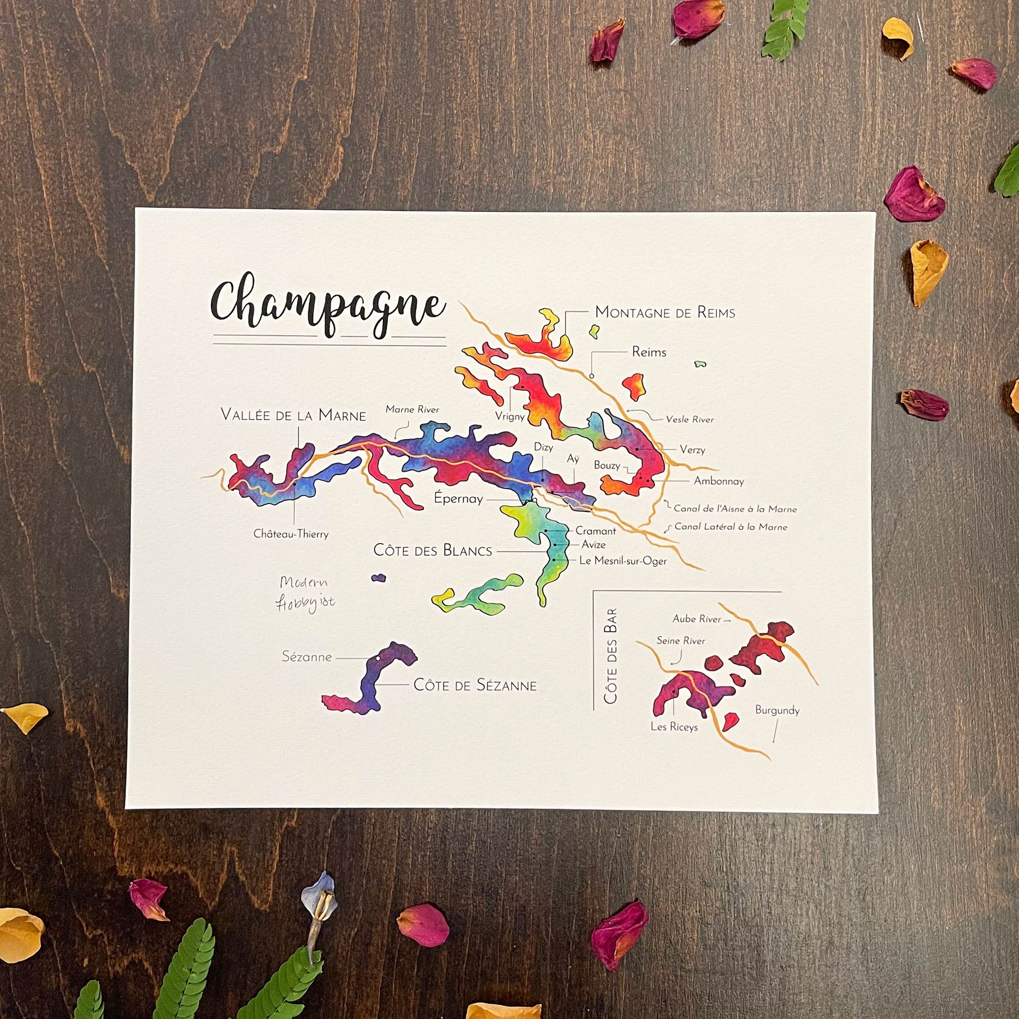 Champagne Wine Map - Print