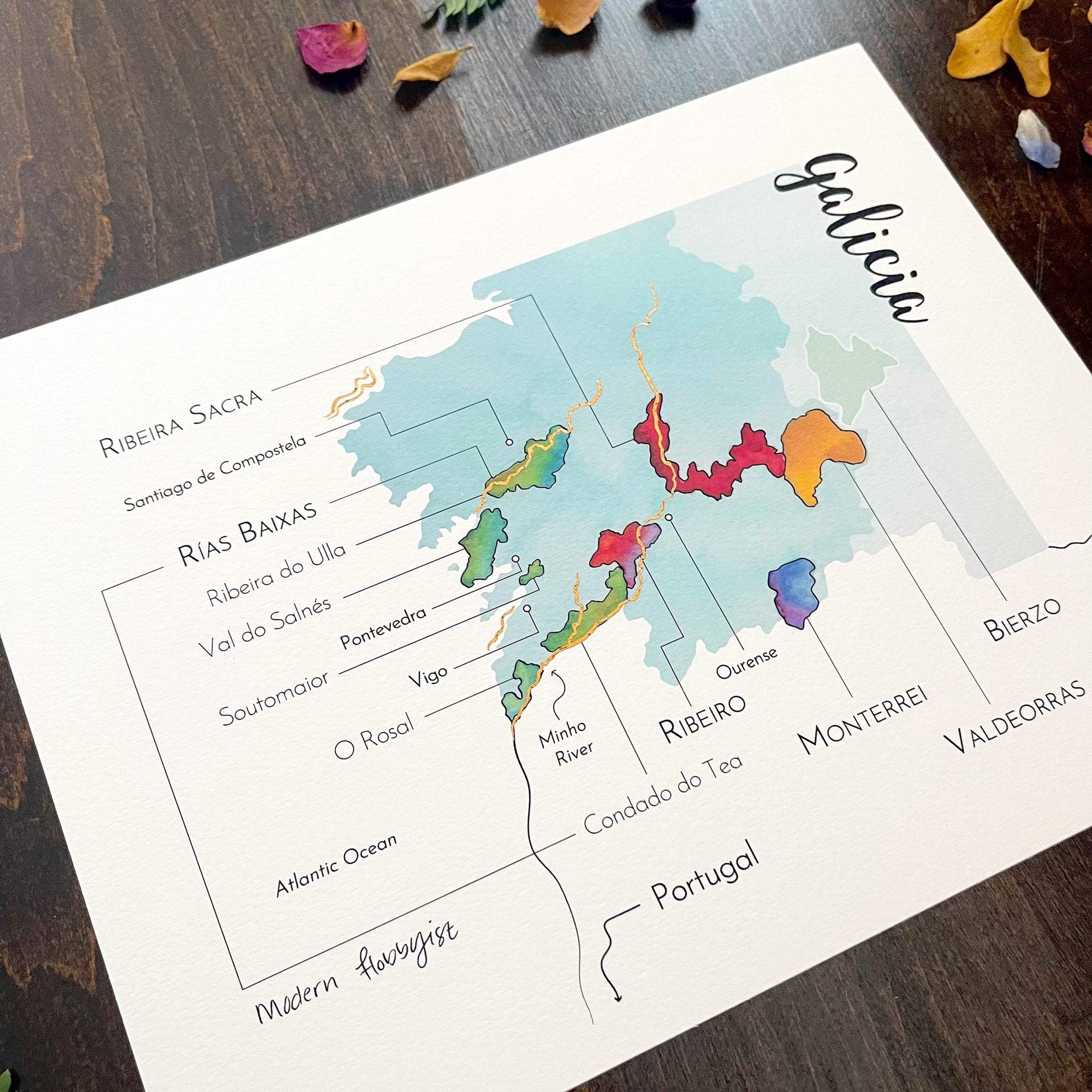 Galicia Wine Map - Print