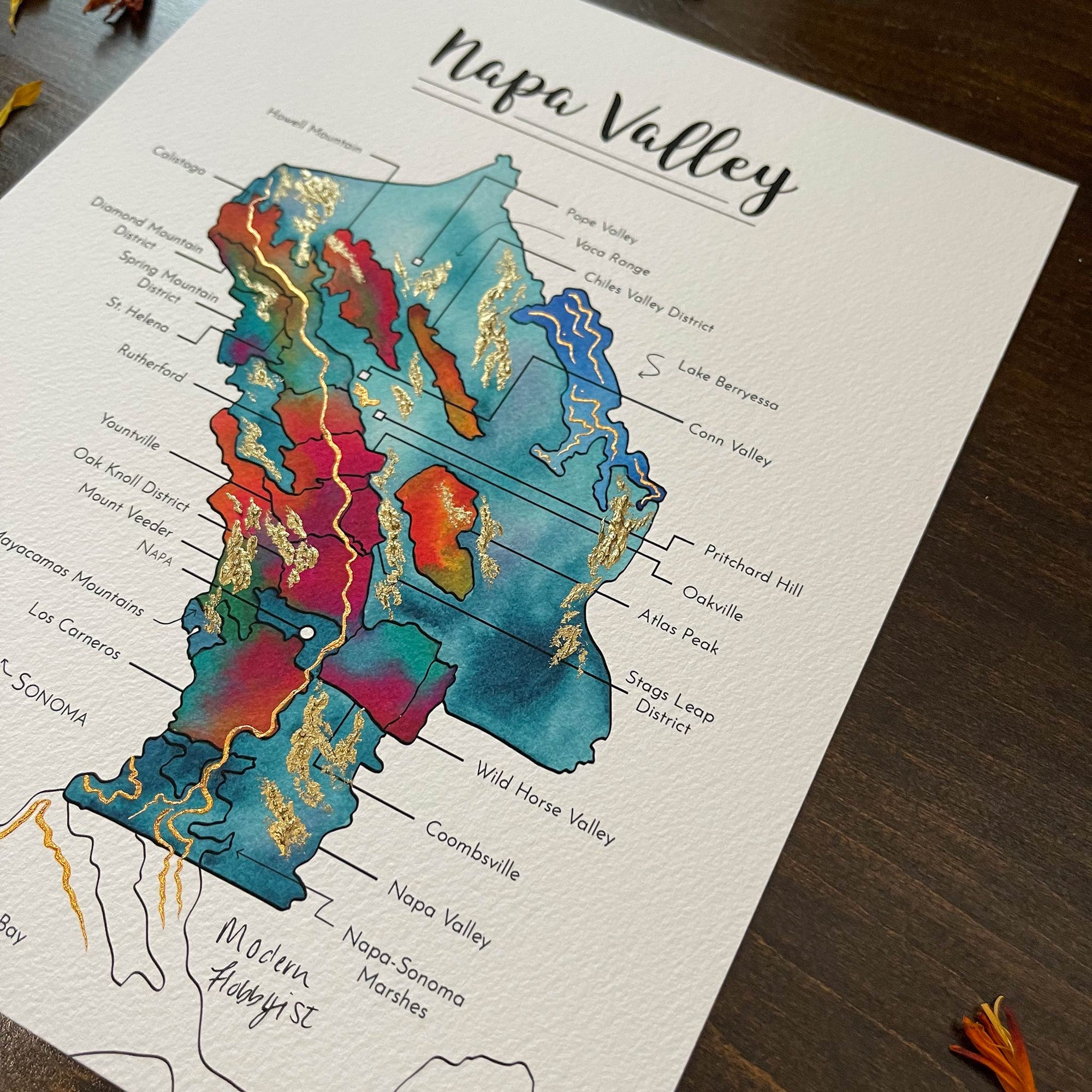 Napa Valley Wine Map - Print