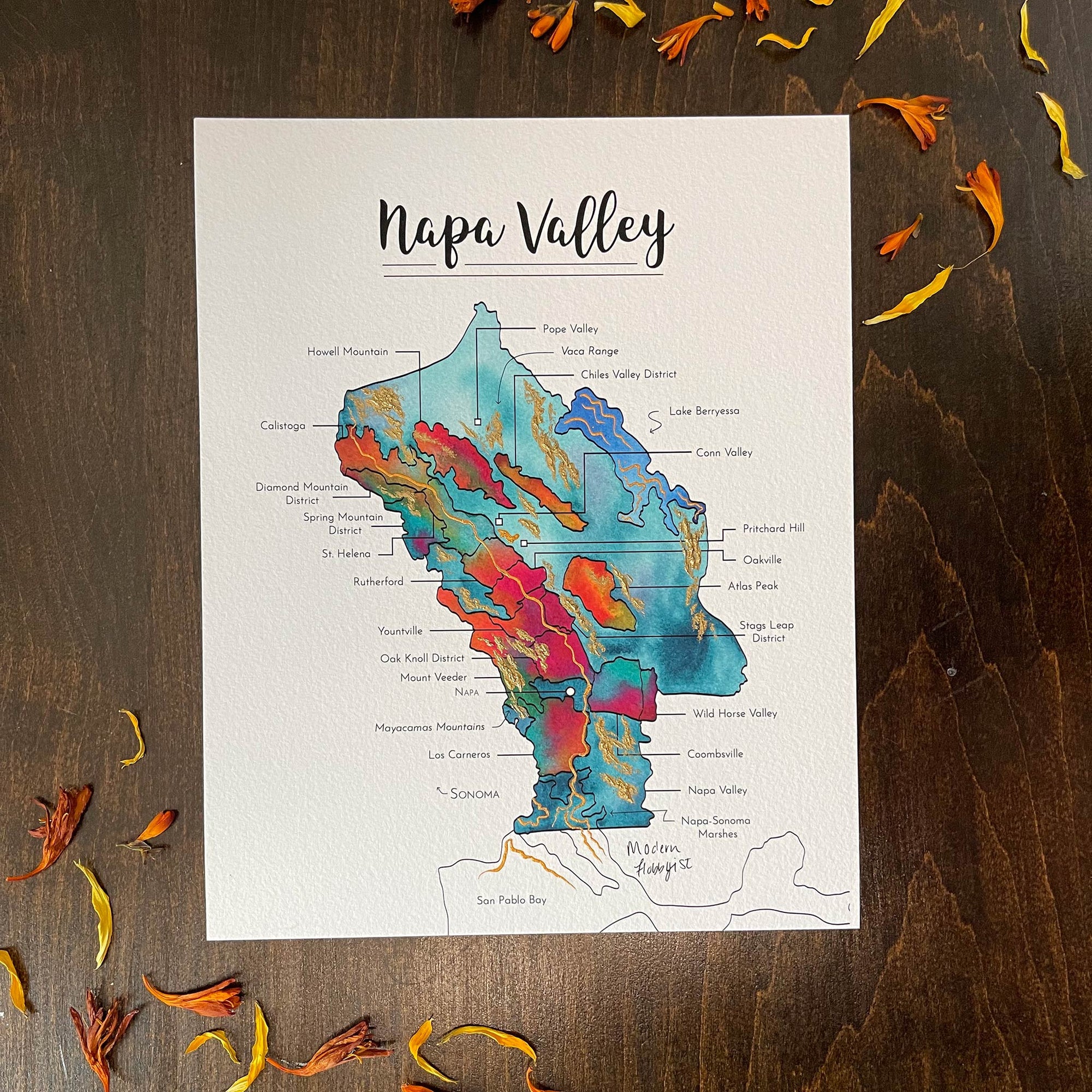 Napa Valley Wine Map - Print