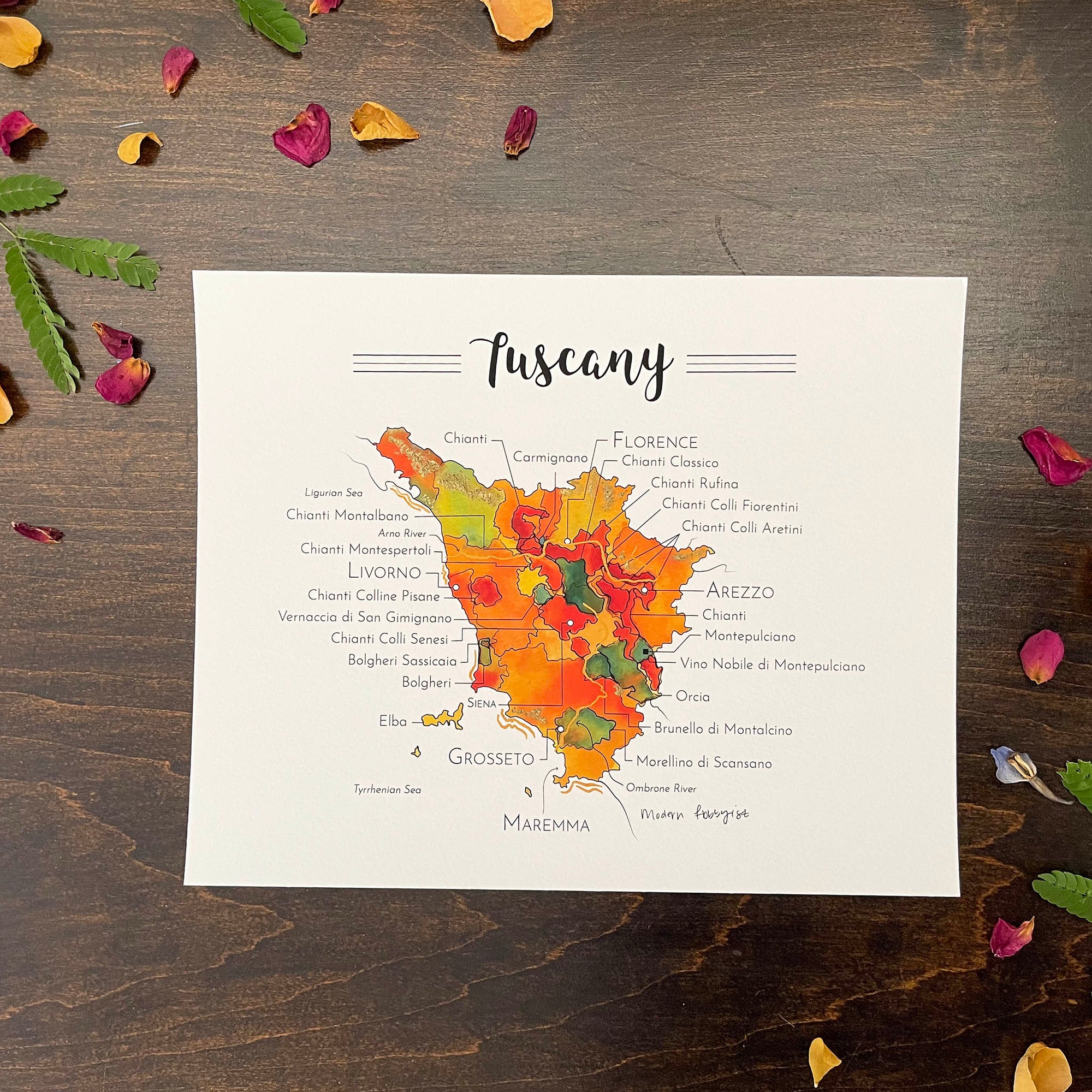 Tuscany Wine Map - Print