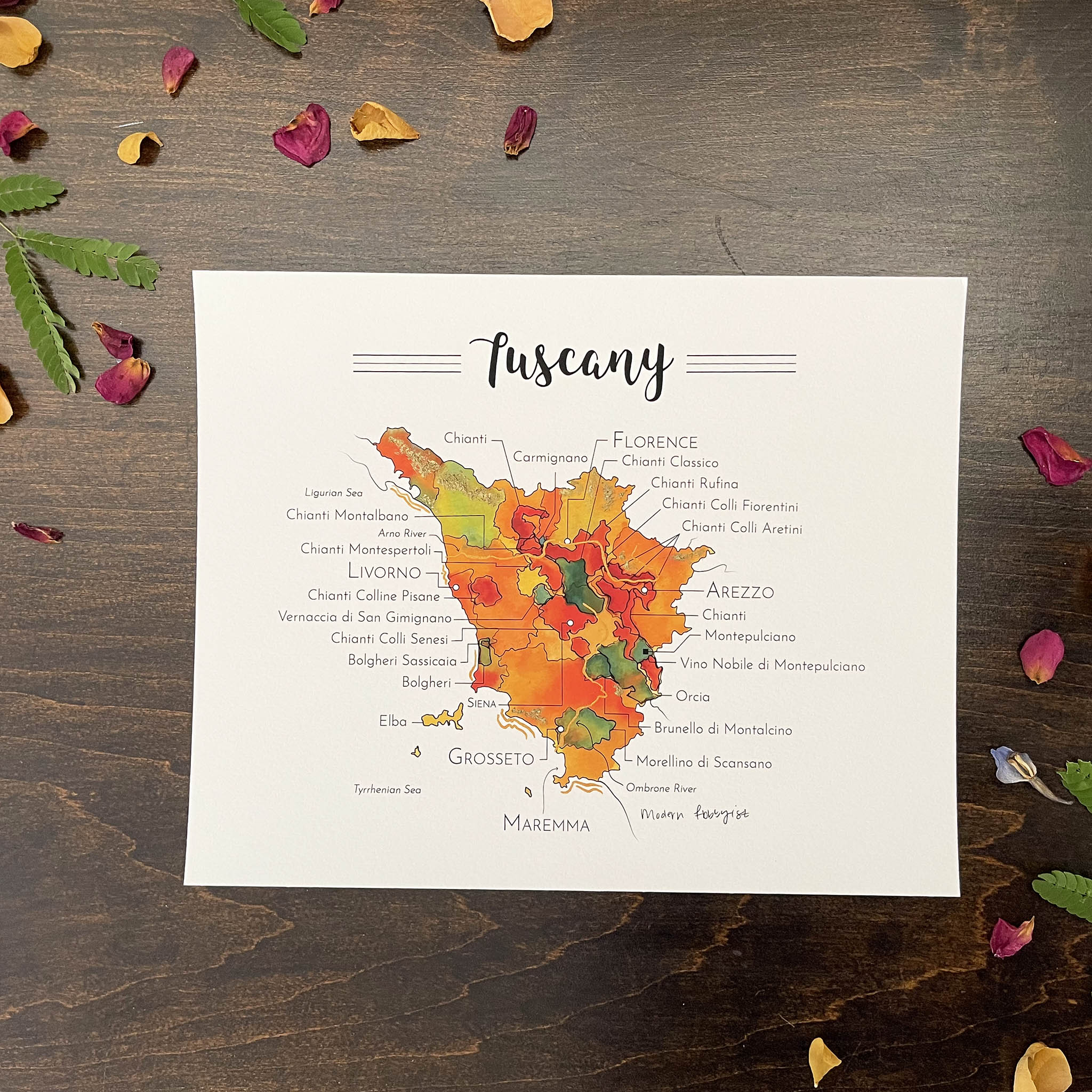 Tuscany Wine Map - Print
