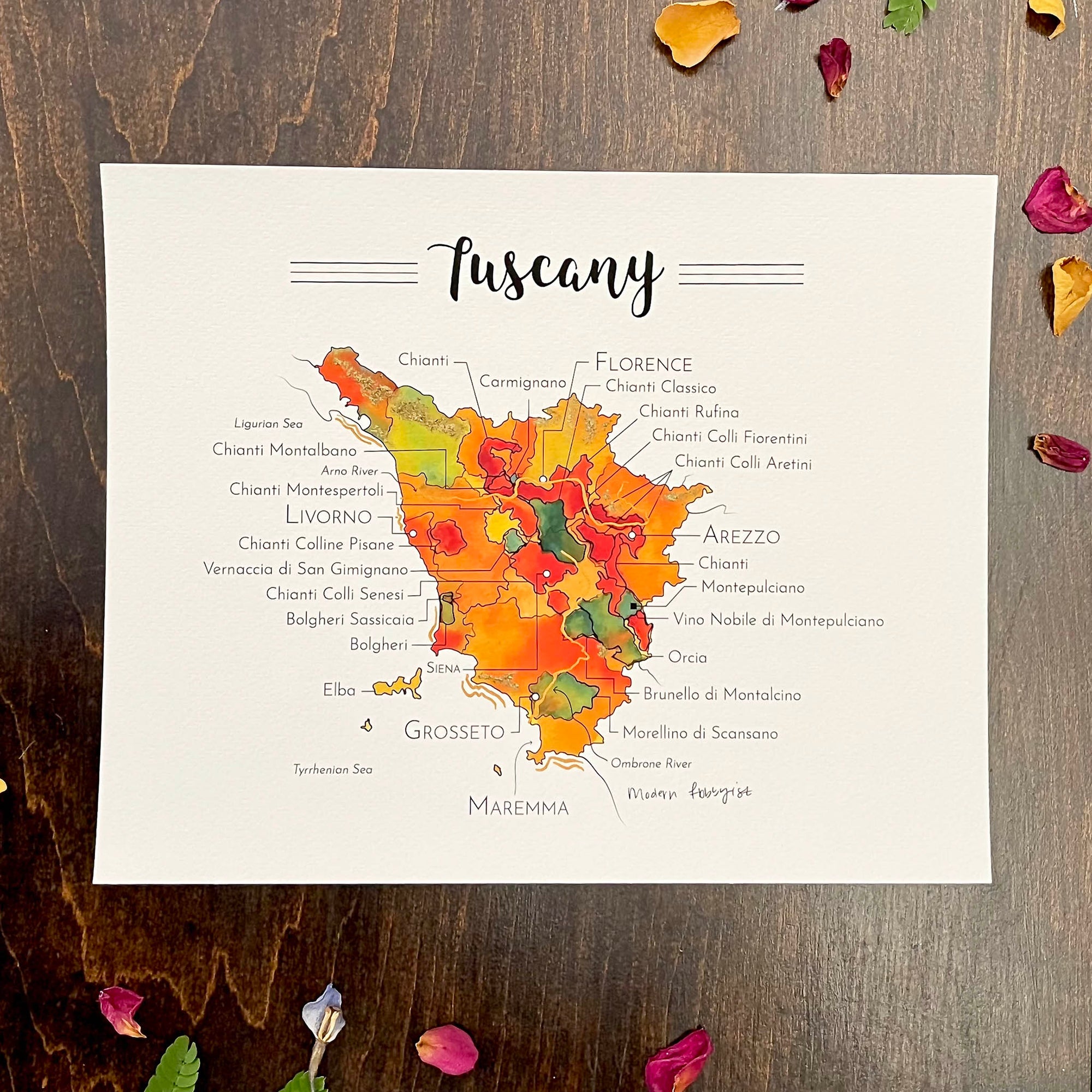 Tuscany Wine Map - Print