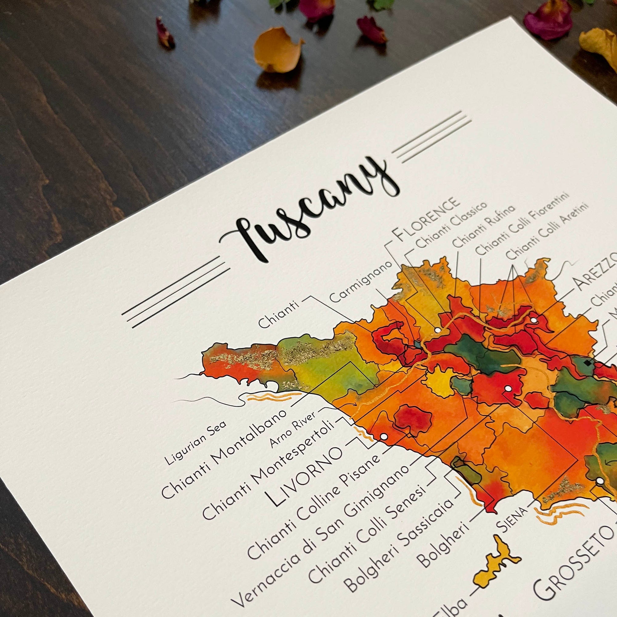 Tuscany Wine Map - Print