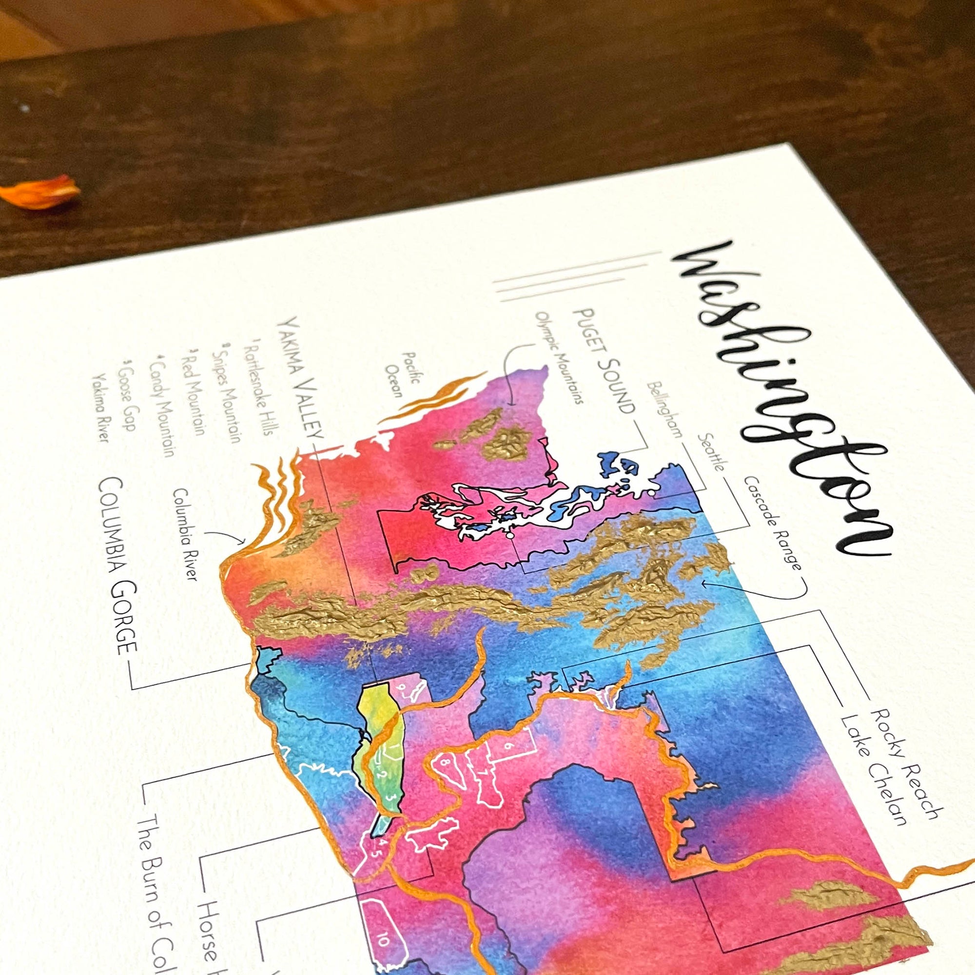 Washington Wine Map - Print