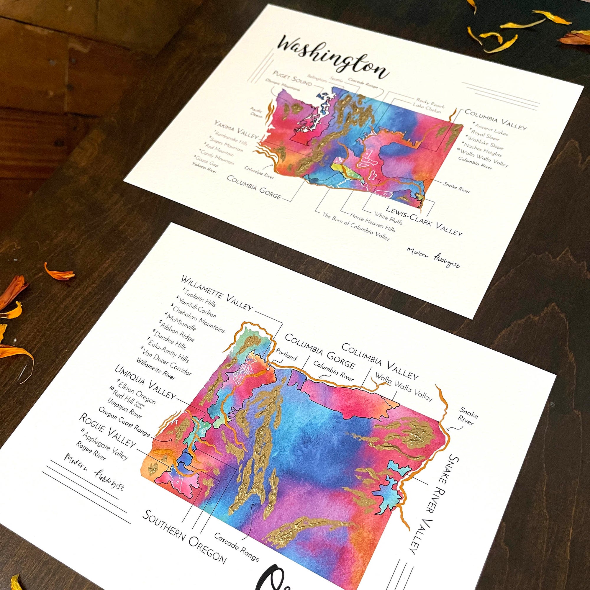 Washington Wine Map - Print