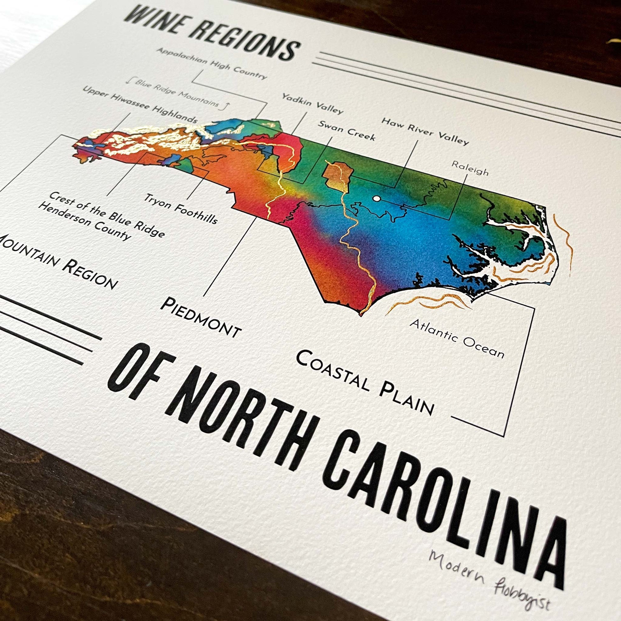 North Carolina Wine Map - Print