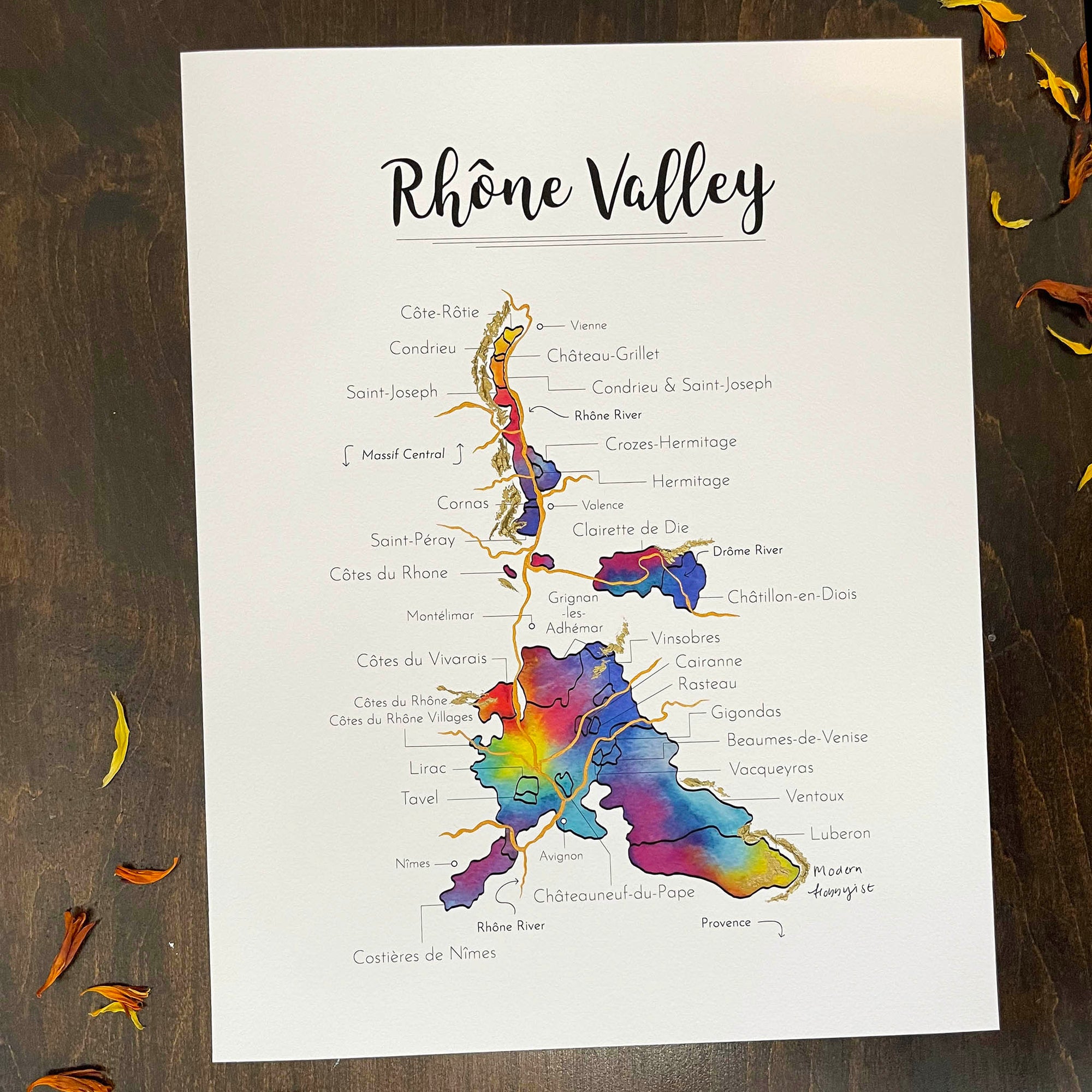 Rhône Valley Wine Map - Print