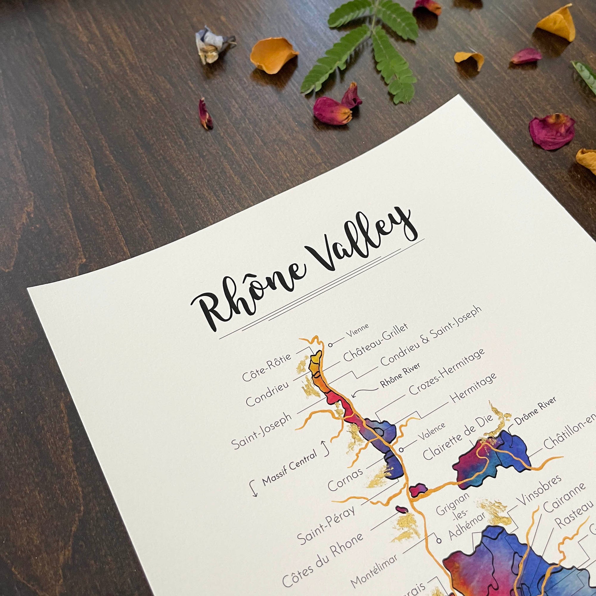 Rhône Valley Wine Map - Print