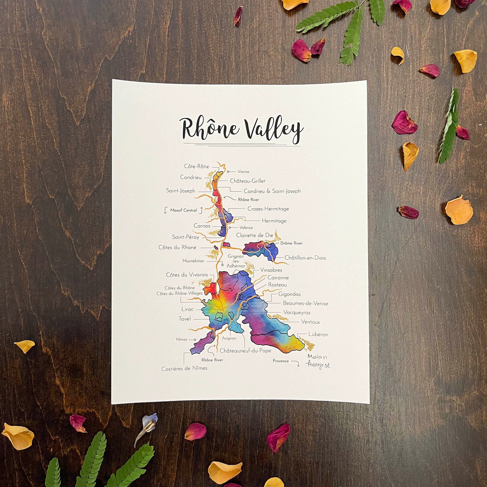 Rhône Valley Wine Map - Print