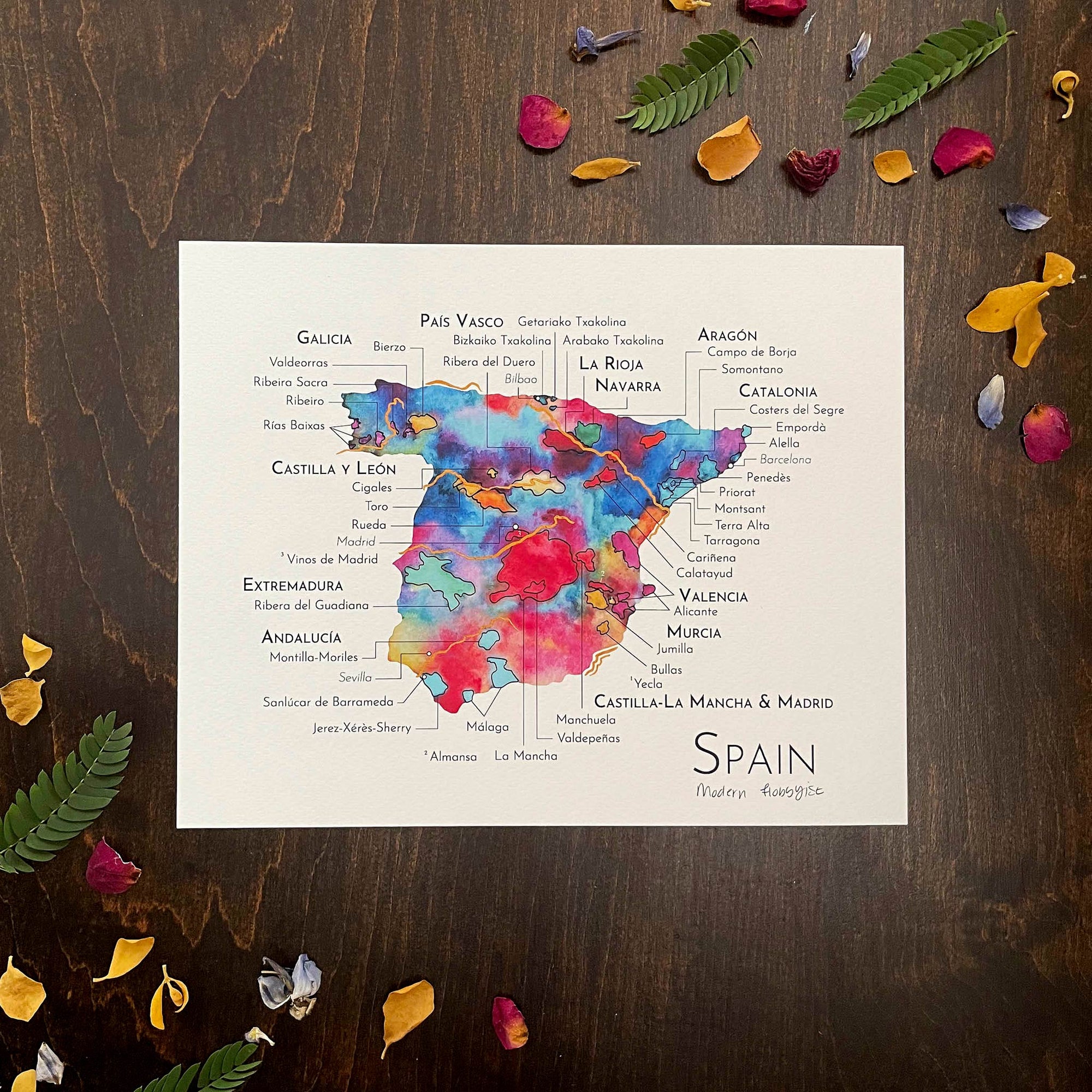 Spain Wine Map - Print