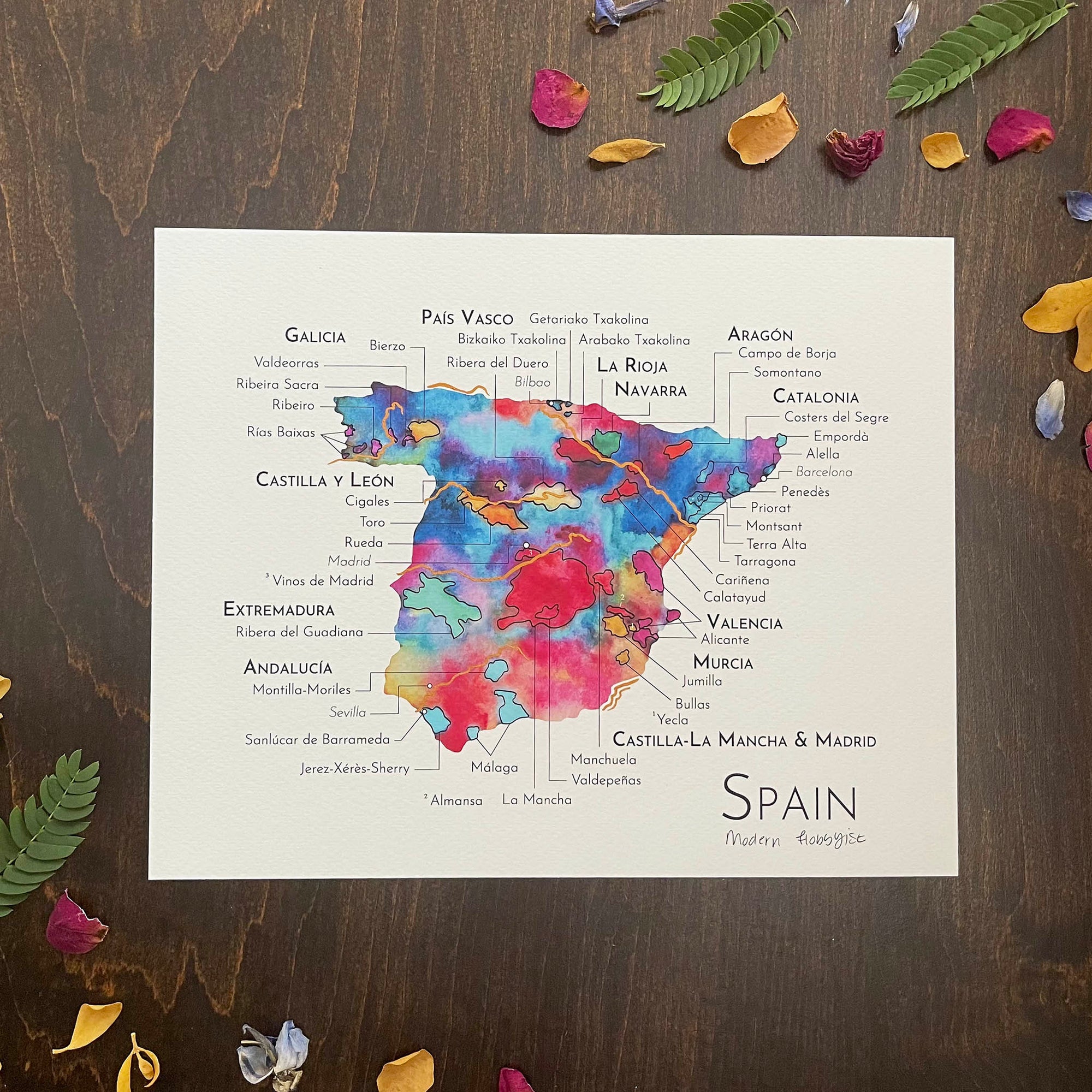 Spain Wine Map - Print