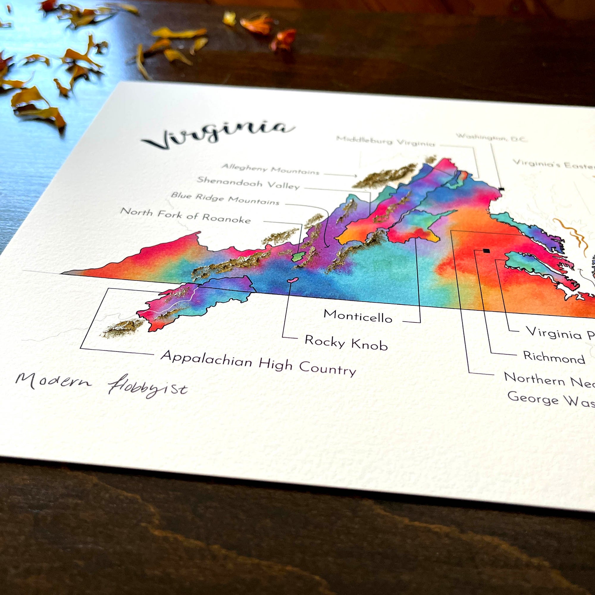 Virginia Wine Map - Print