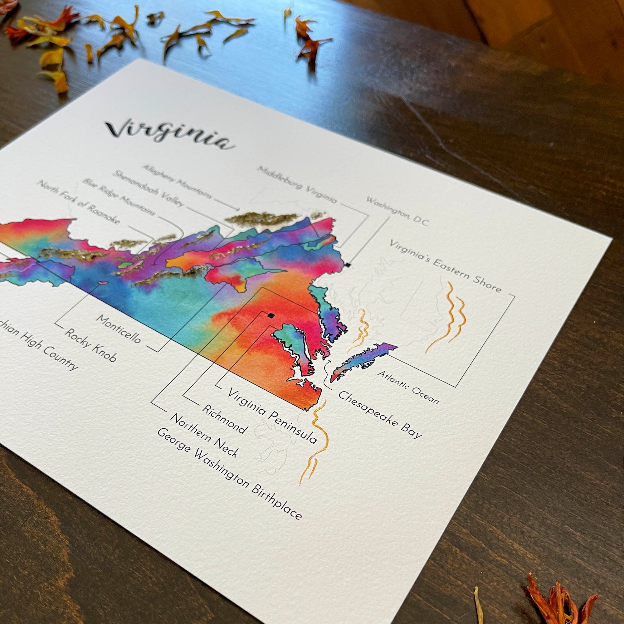 Virginia Wine Map - Print