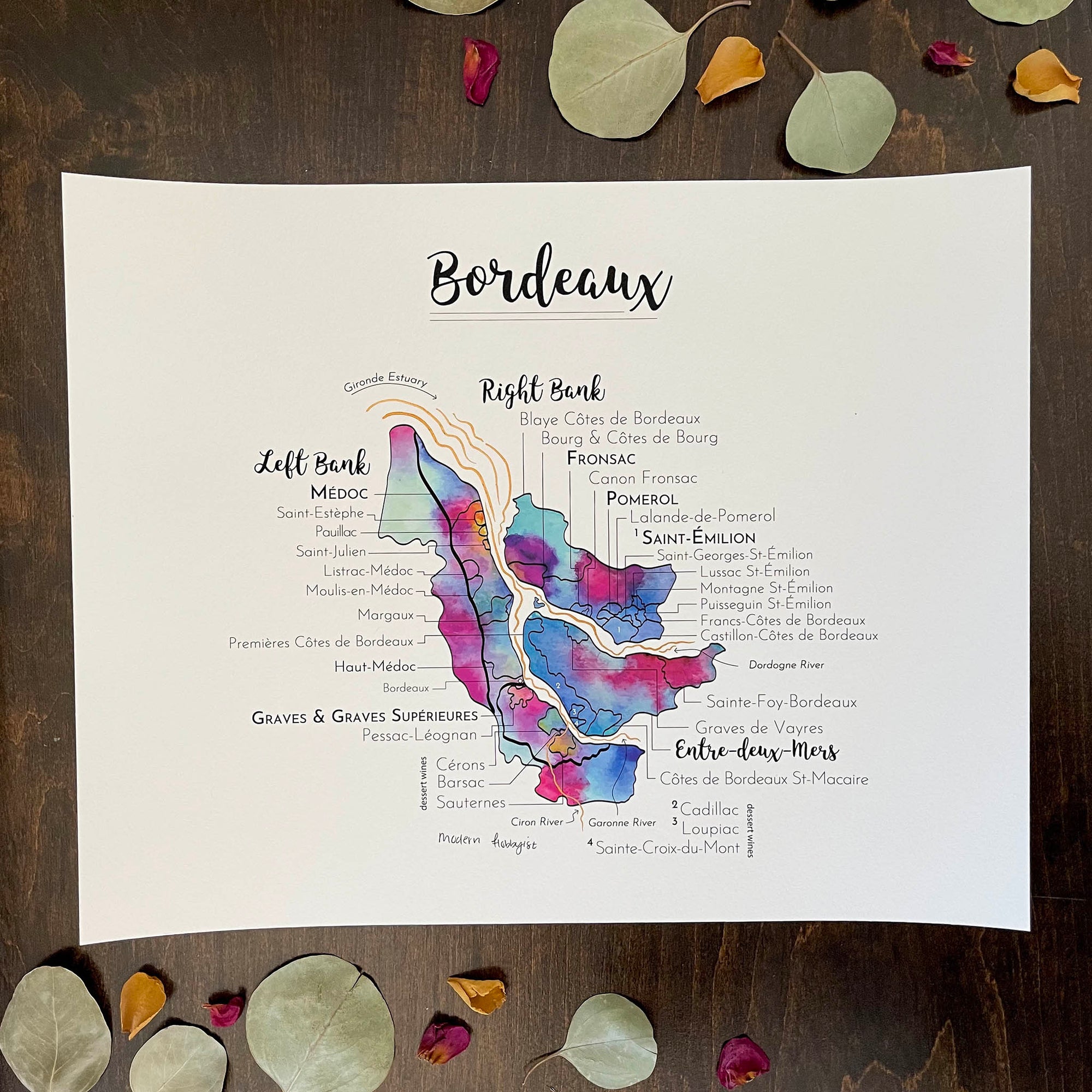 Bordeaux Wine Map - Print