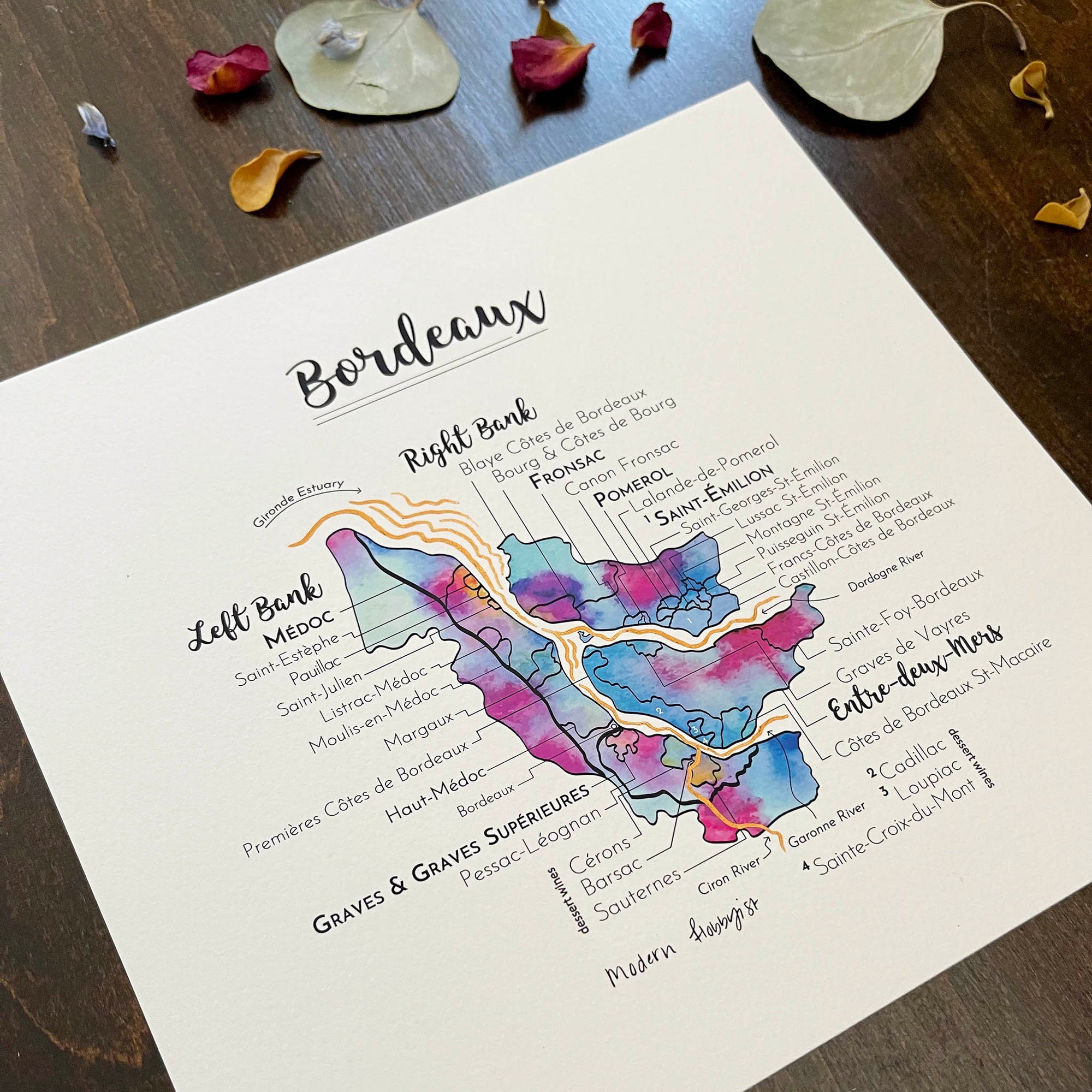 Bordeaux Wine Map - Print