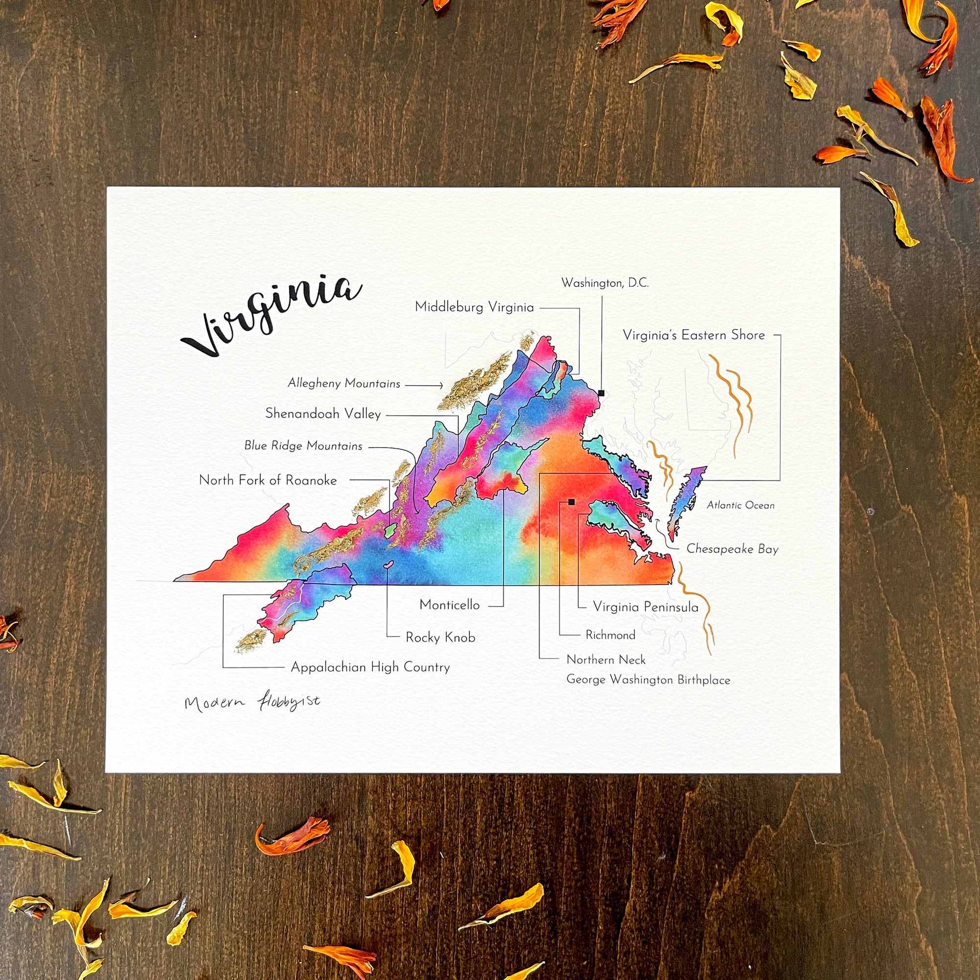 Virginia Wine Map - Print