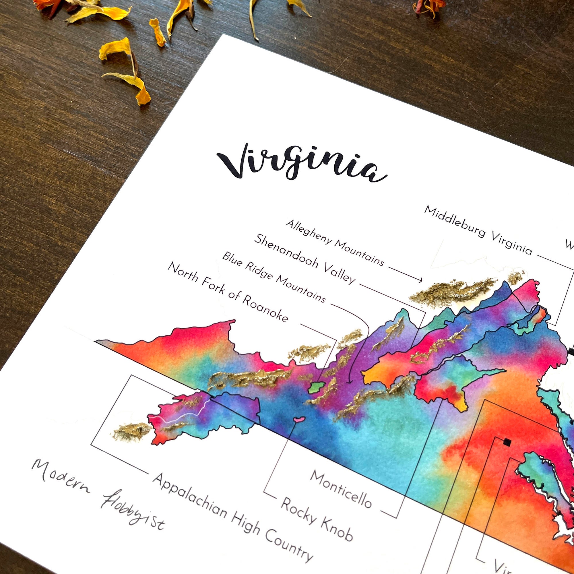 Virginia Wine Map - Print