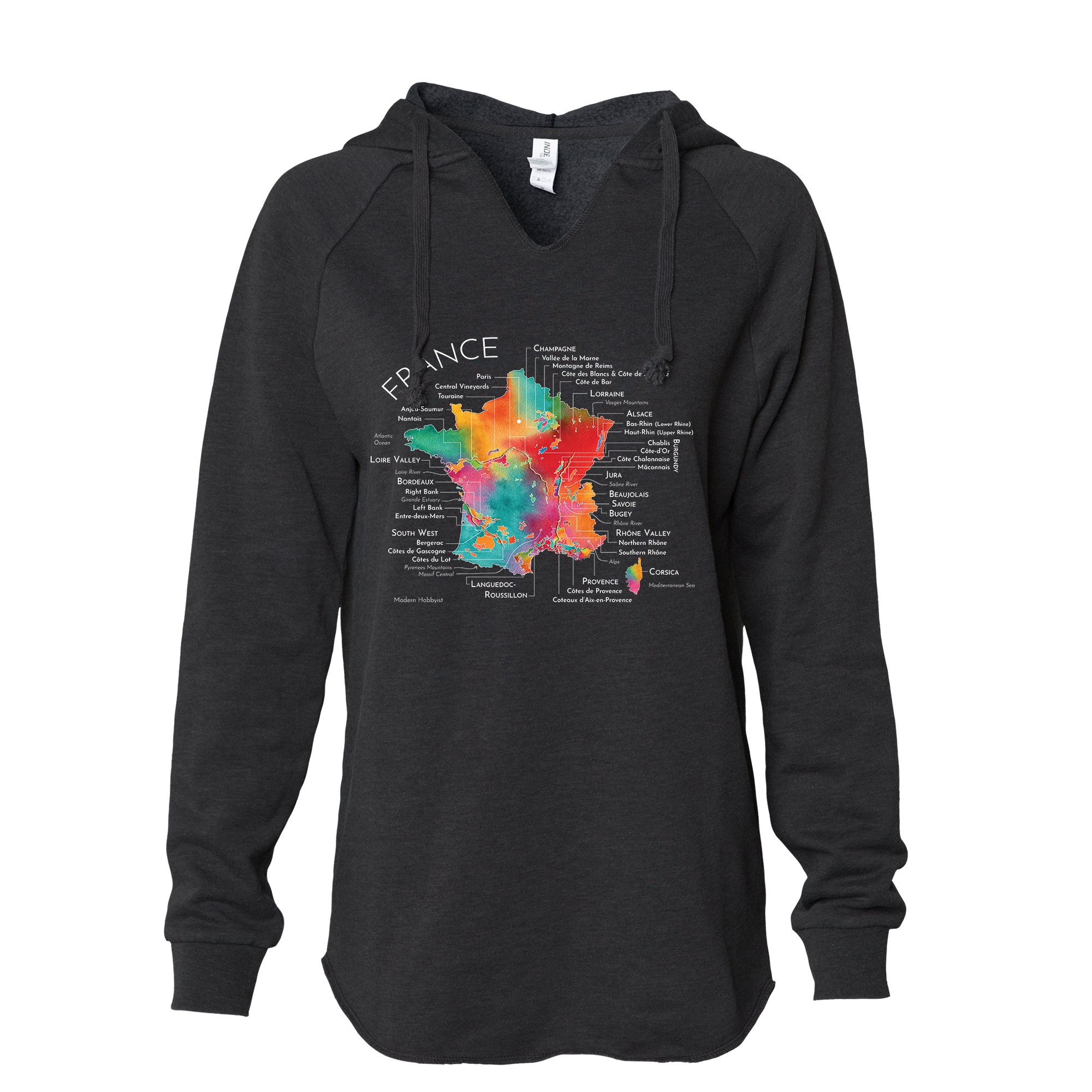 France Women's Wine Map Hoodie (Color Option 1)