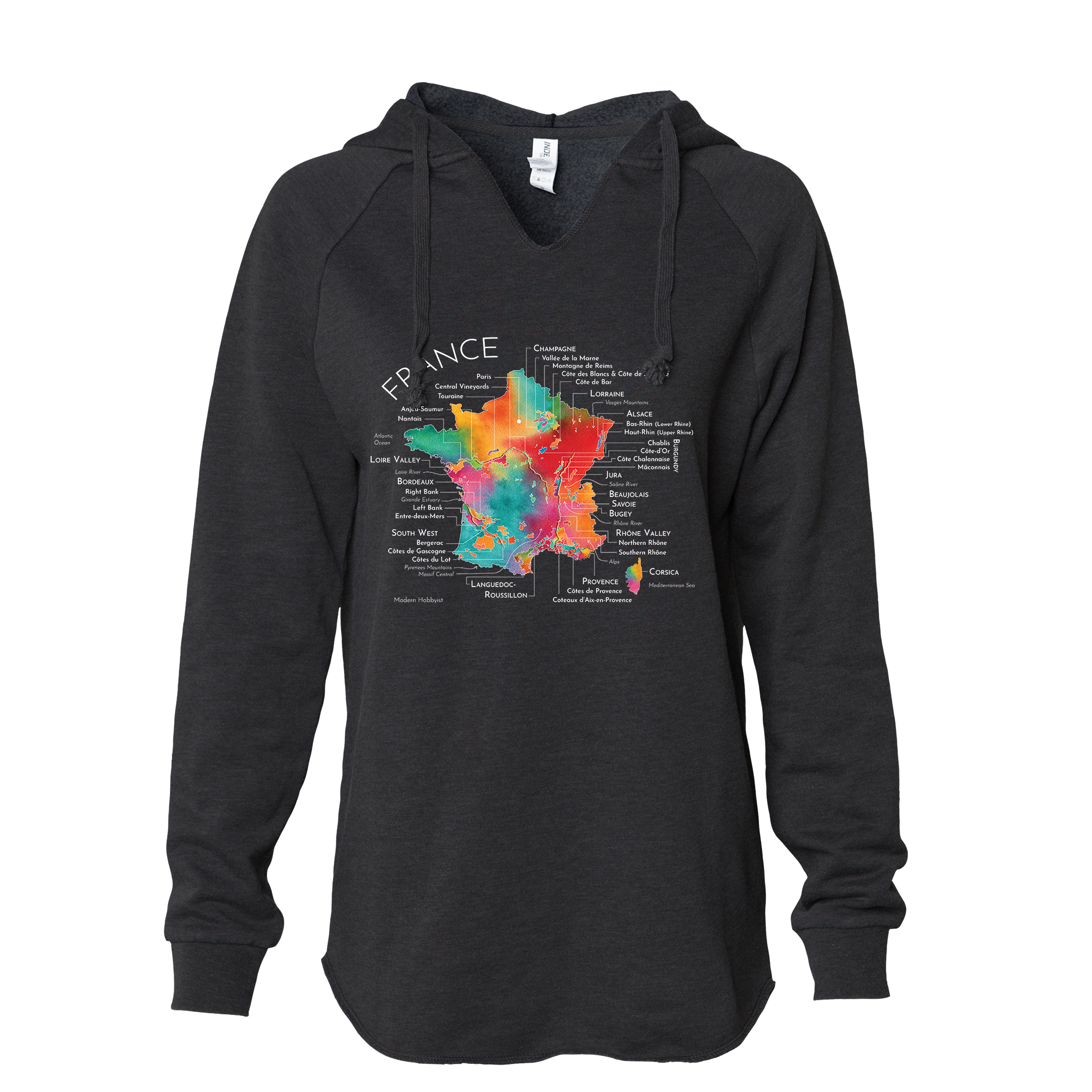 France Women's Wine Map Hoodie (Color Option 1)