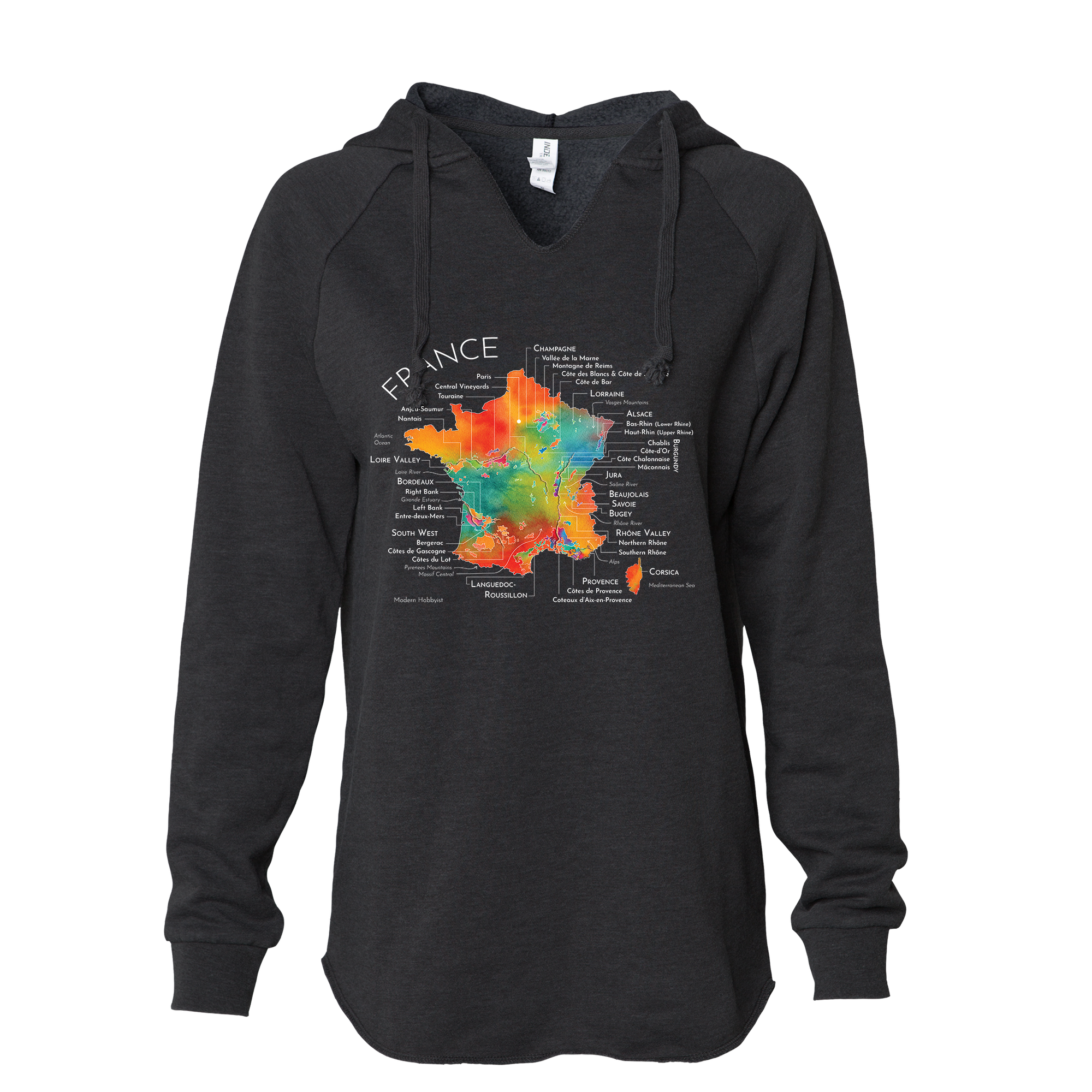 France Women's Wine Map Hoodie (Color Option 2)