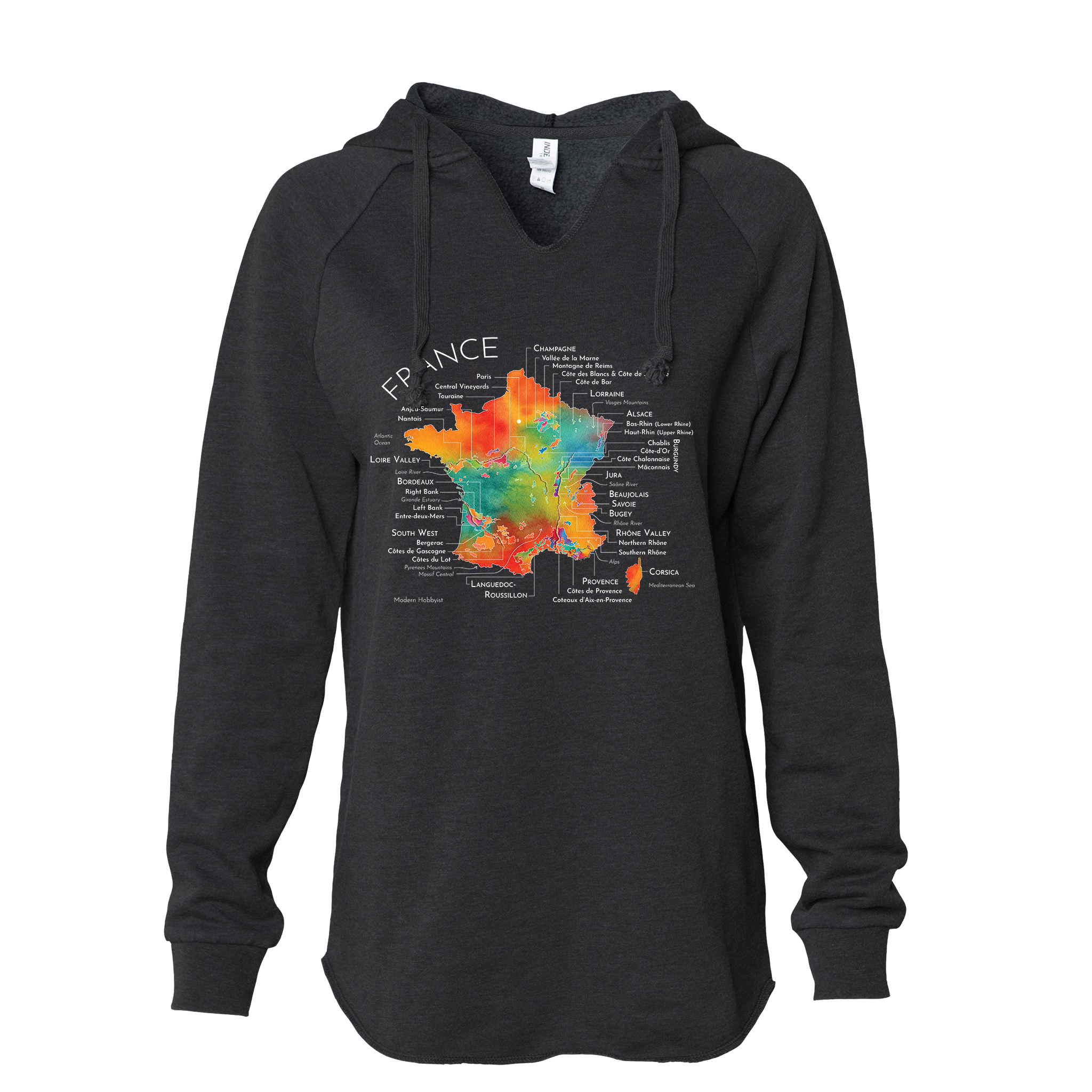 France Women's Wine Map Hoodie (Color Option 2)