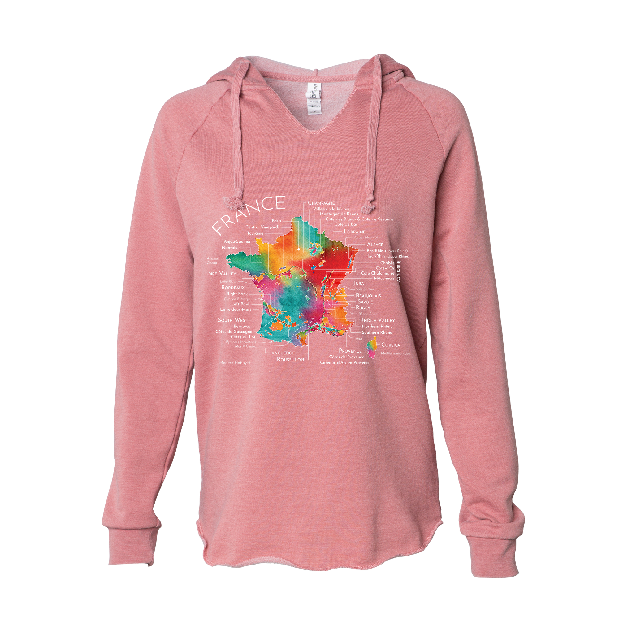 France Women's Wine Map Hoodie (Color Option 1)