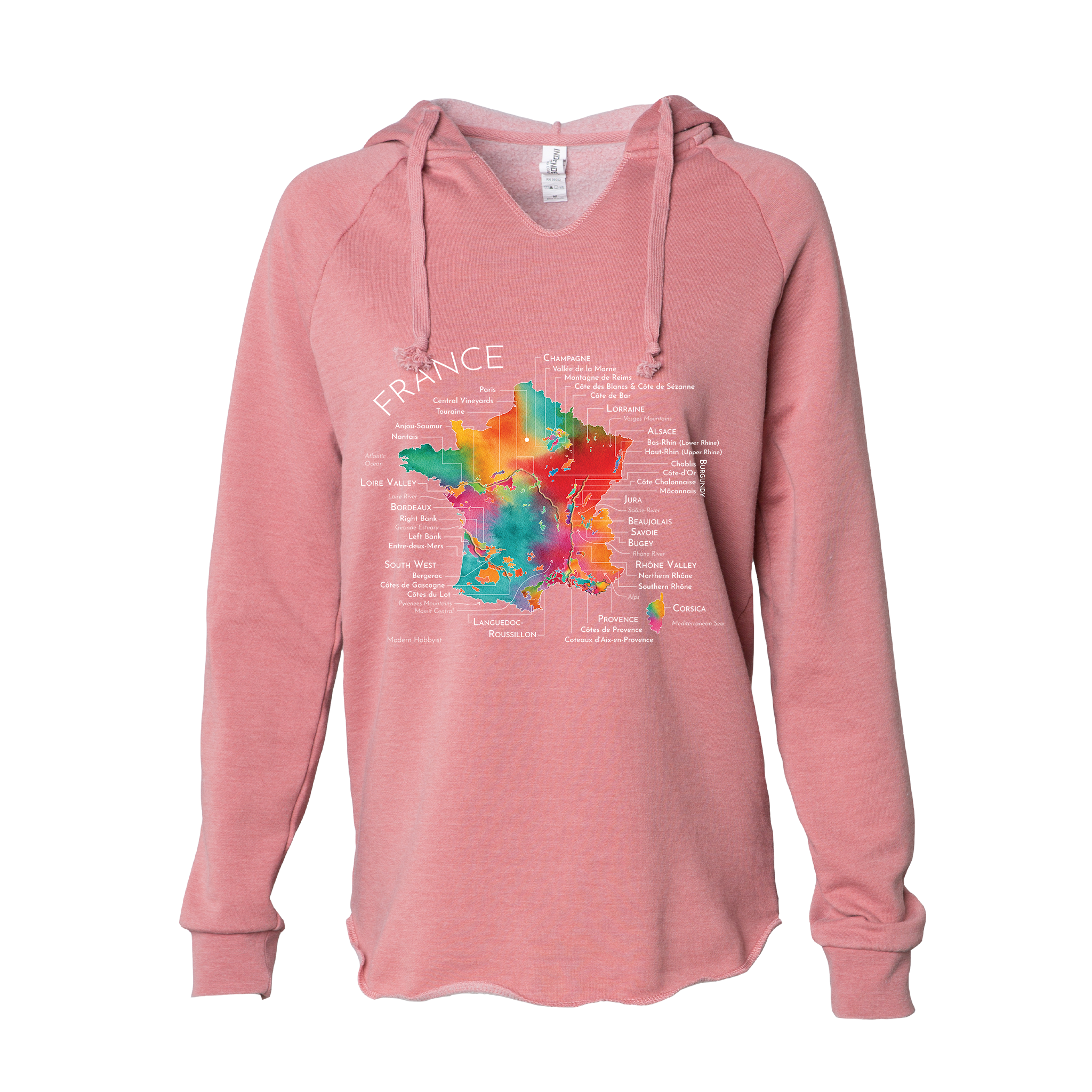 France Women's Wine Map Hoodie (Color Option 1)