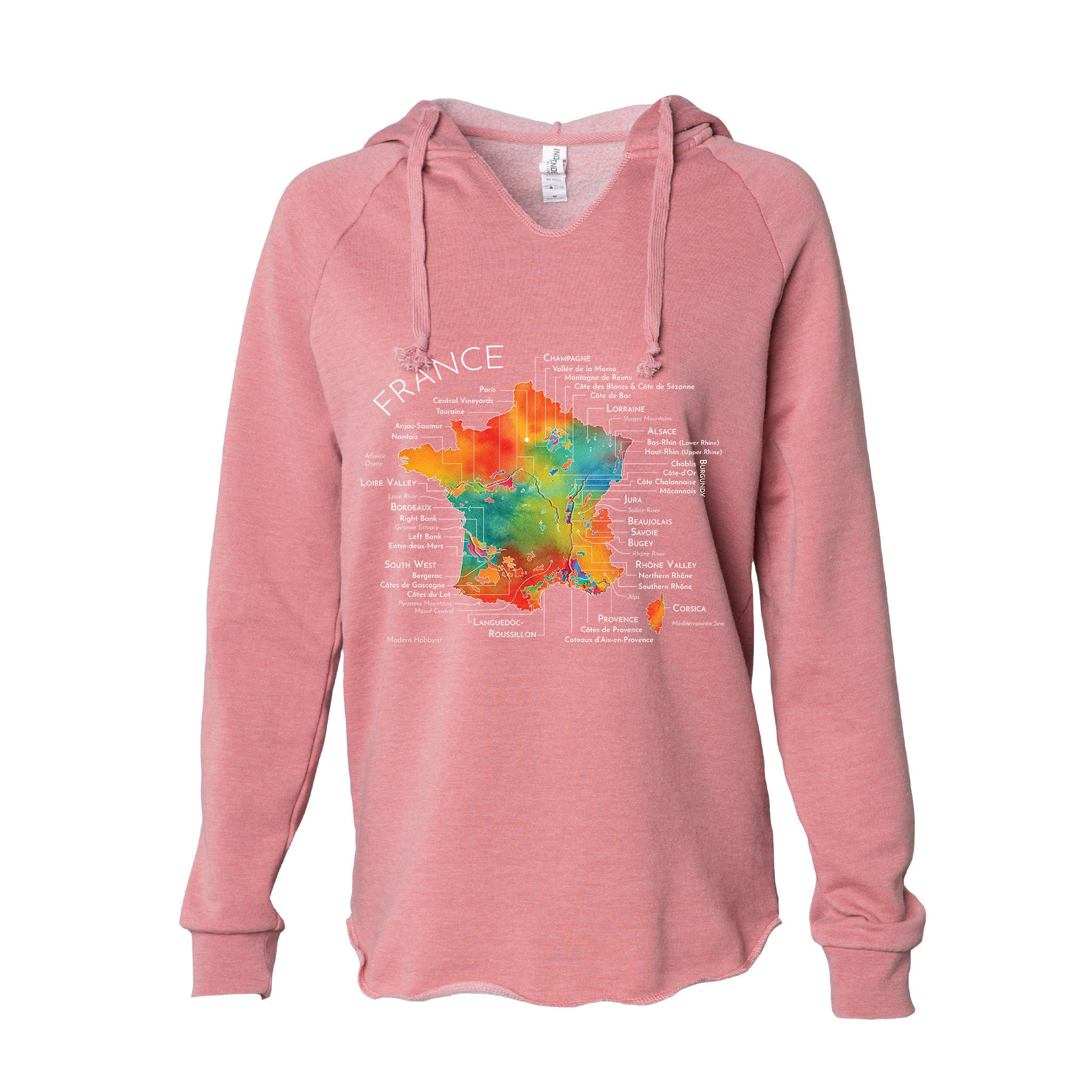France Women's Wine Map Hoodie (Color Option 2)