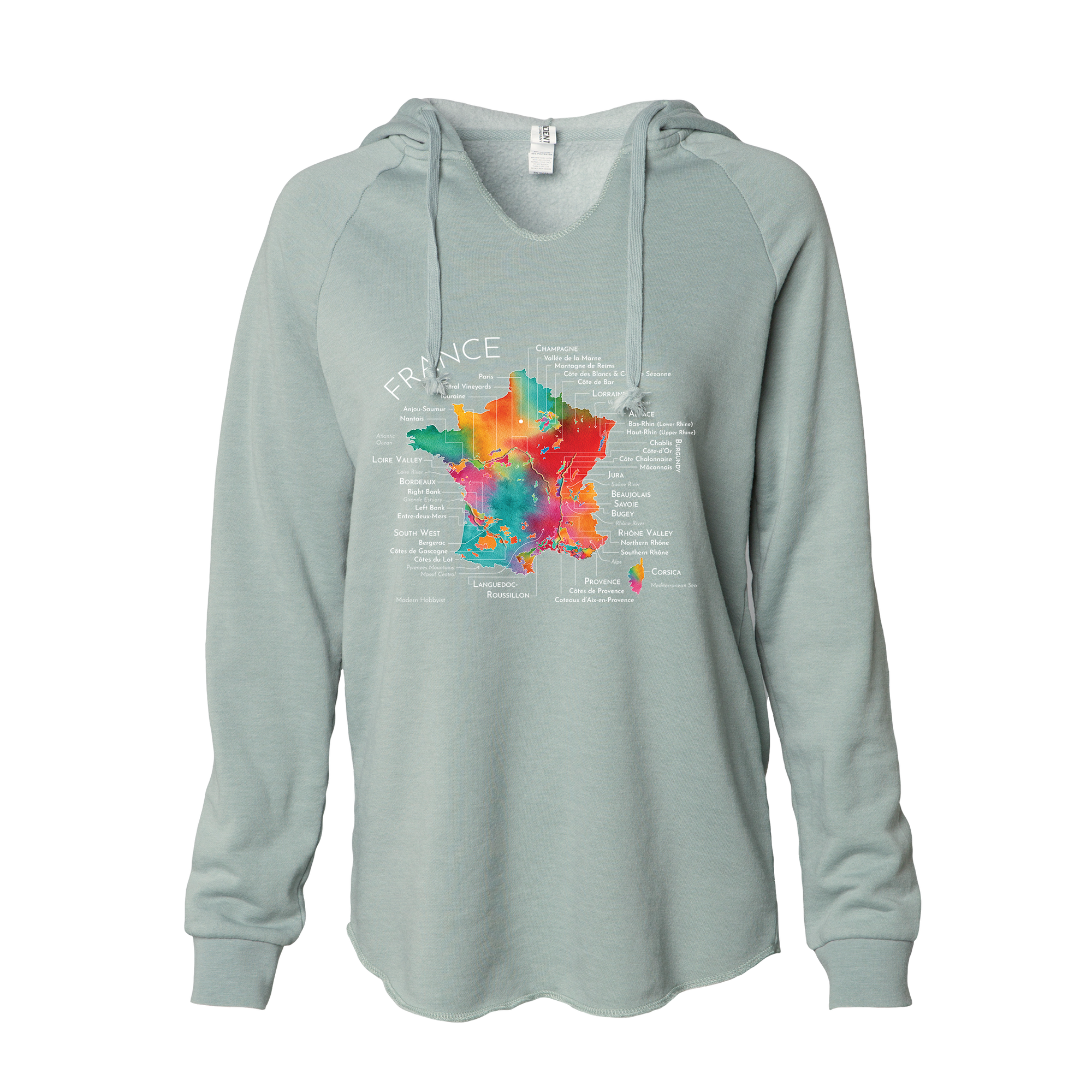 France Women's Wine Map Hoodie (Color Option 1)