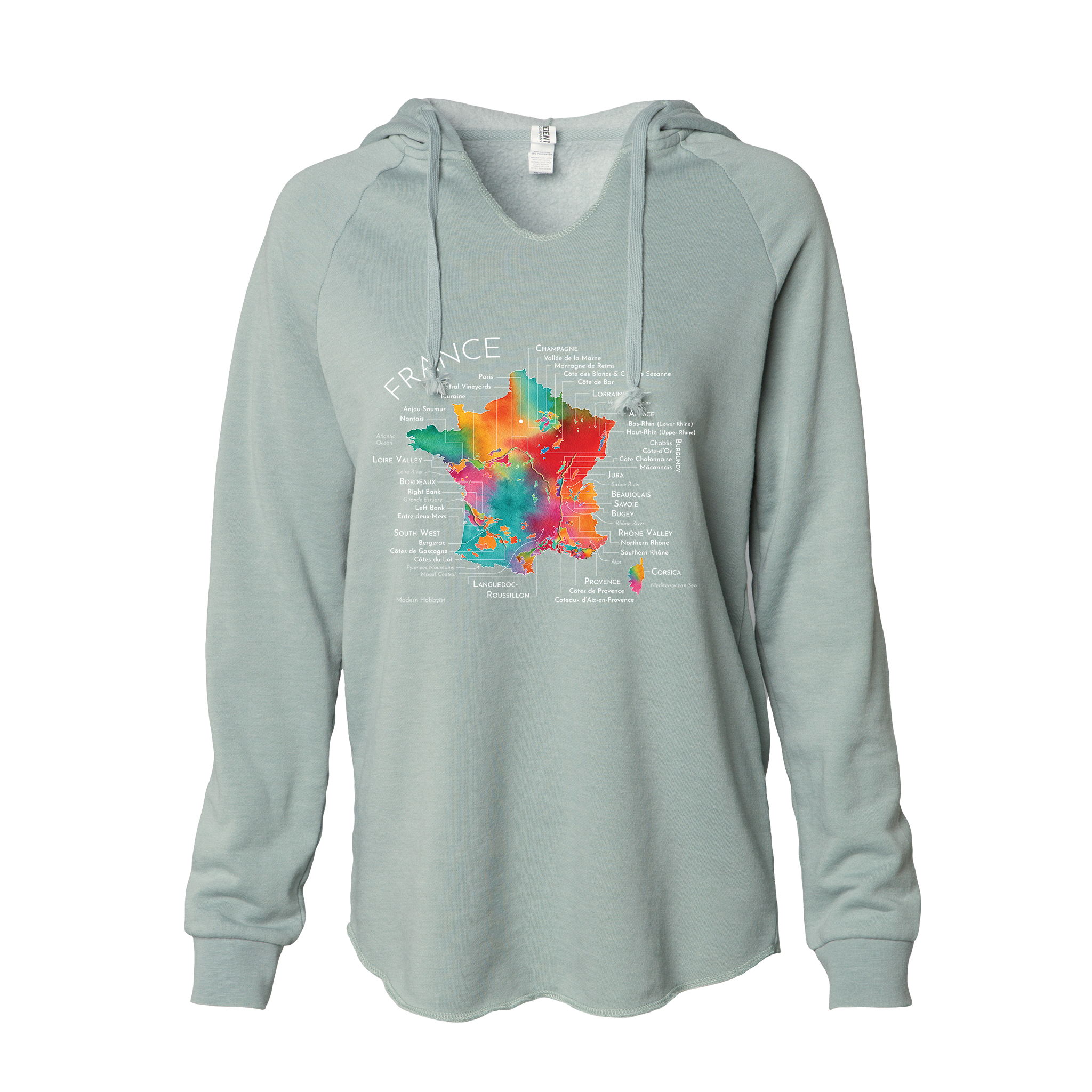 France Women's Wine Map Hoodie (Color Option 1)