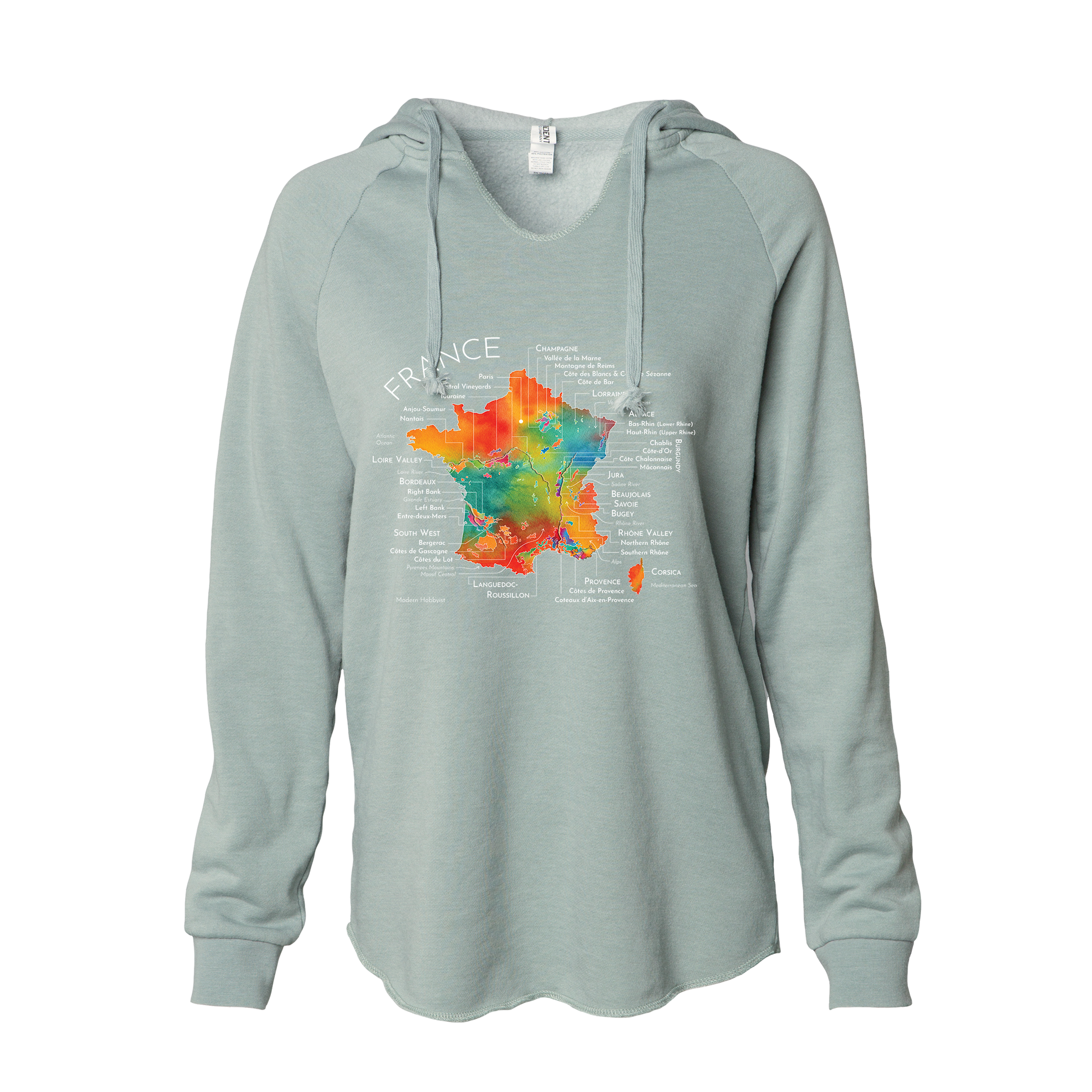 France Women's Wine Map Hoodie (Color Option 2)