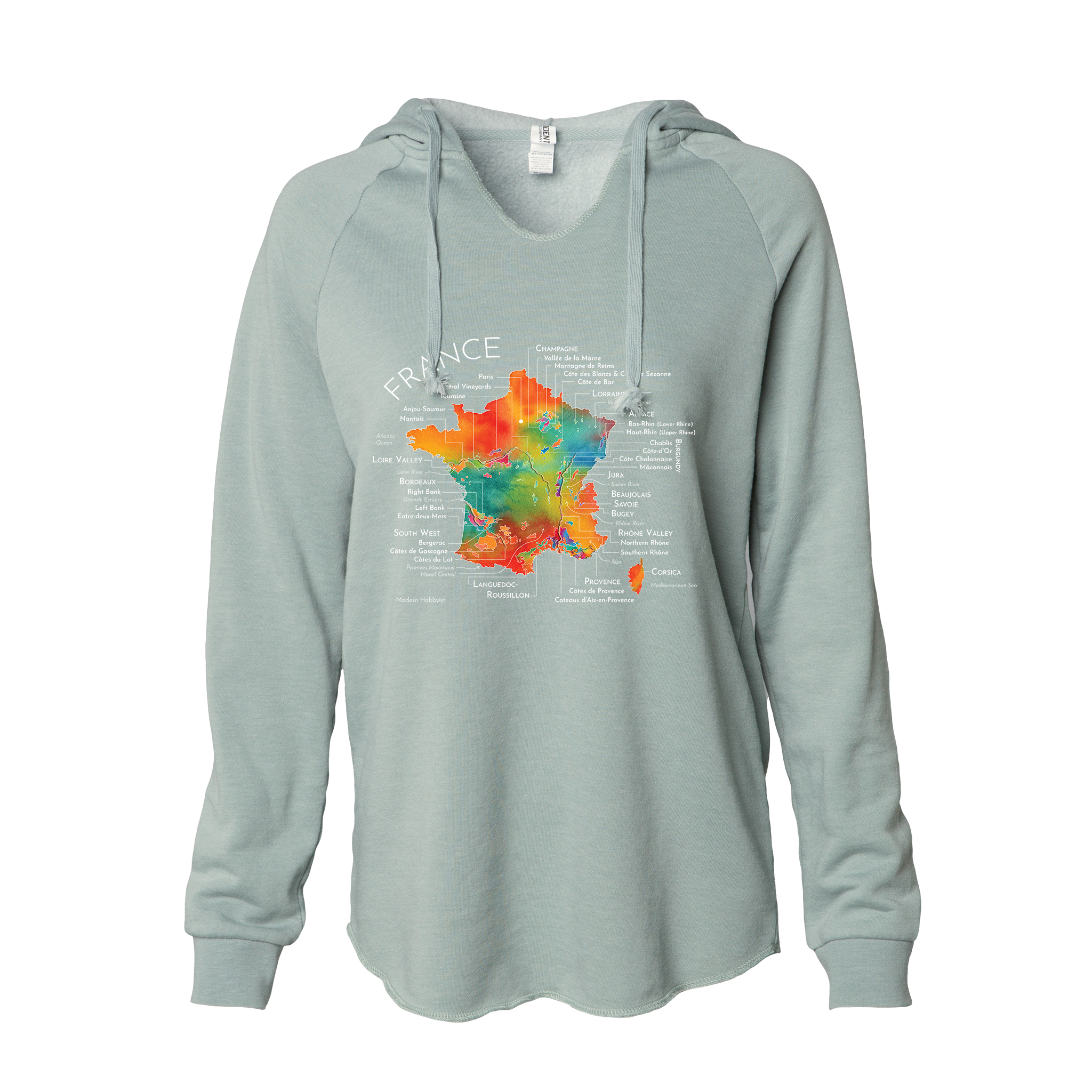 France Women's Wine Map Hoodie (Color Option 2)
