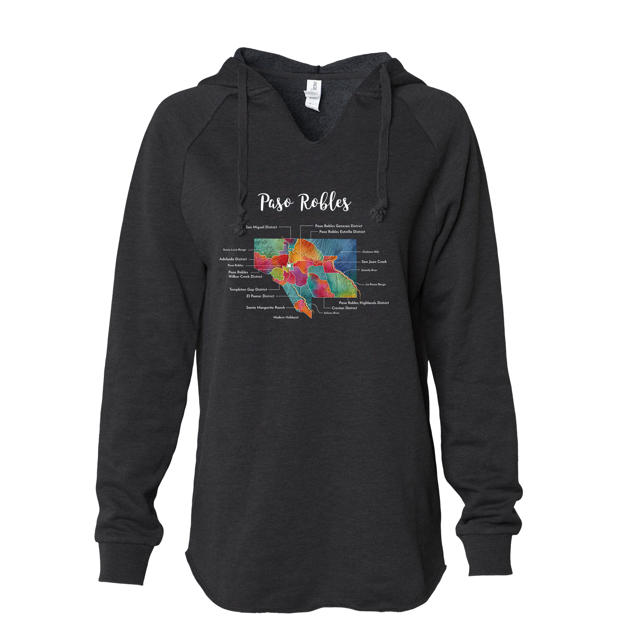 Paso Robles Women's Wine Map Hoodie